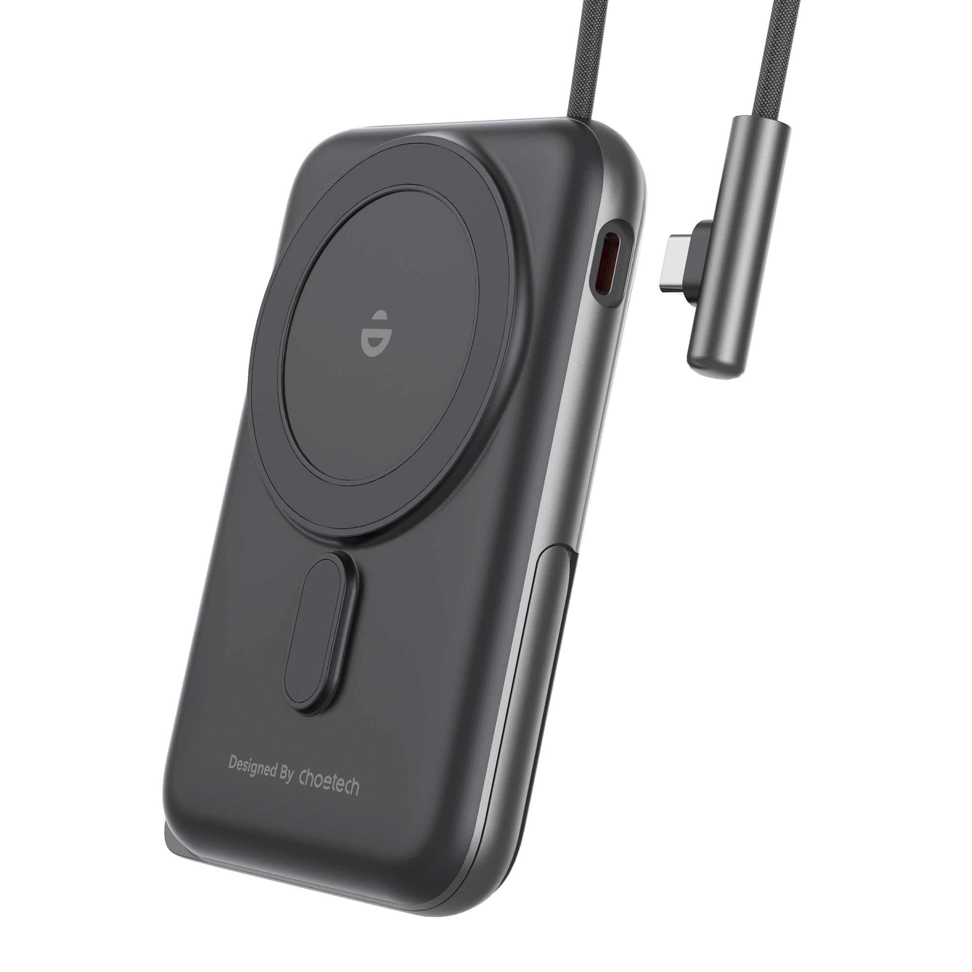 Choetech B735 10000mAh 20W Magnetic Power Bank with Stand - Portable Wireless Charger for iPhone 12/13/14, Samsung Galaxy - Includes USB-C Cable & LED Display (Black) - Perfect for Travel, Office & On-the-Go Charging
