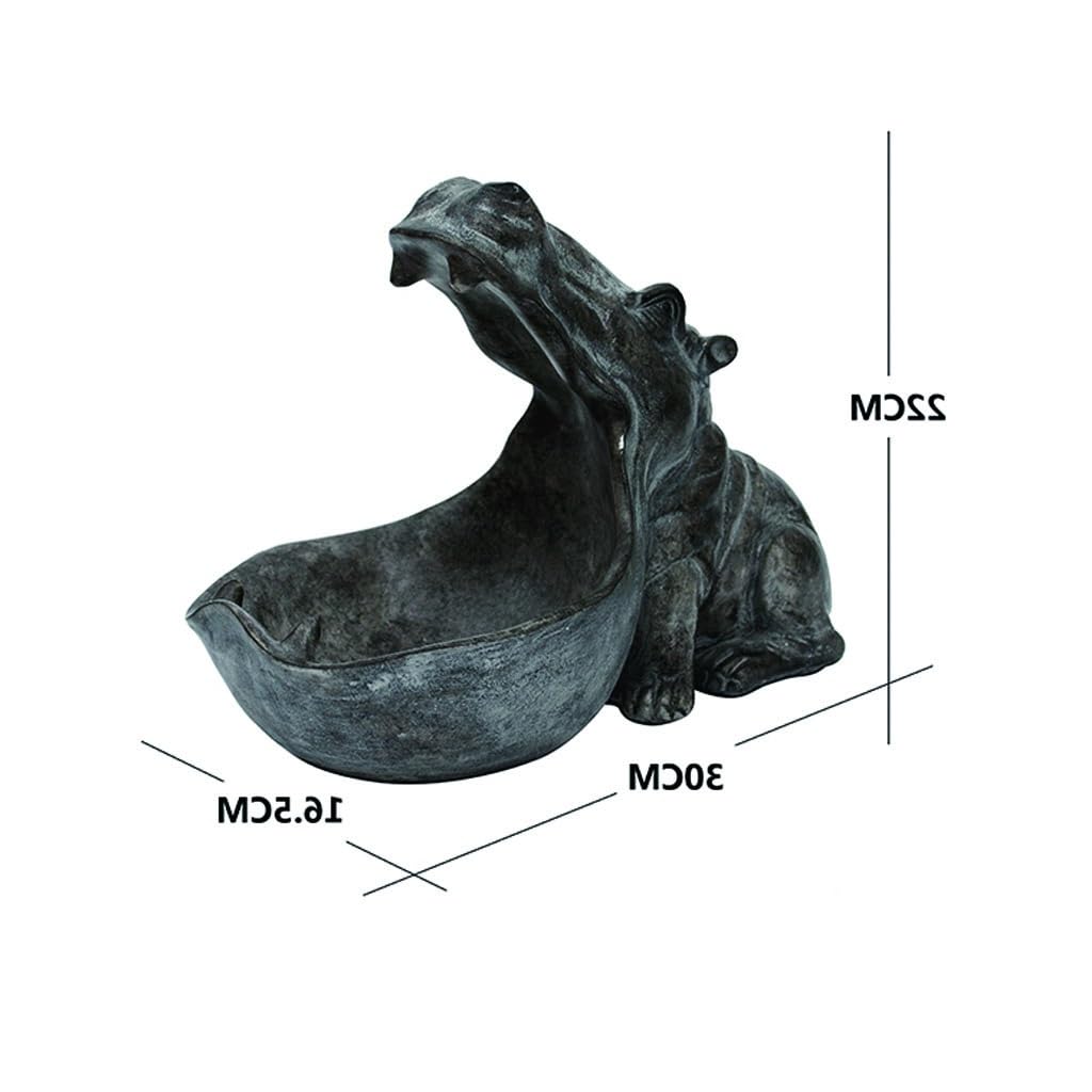 Resin Hippo Statue Key Holder - Big Mouth Storage Box for Keys, Jewelry, Coins & Phone - Creative Home Decor & Desk Organizer - Perfect for Living Room, Bedroom & Office (Green)