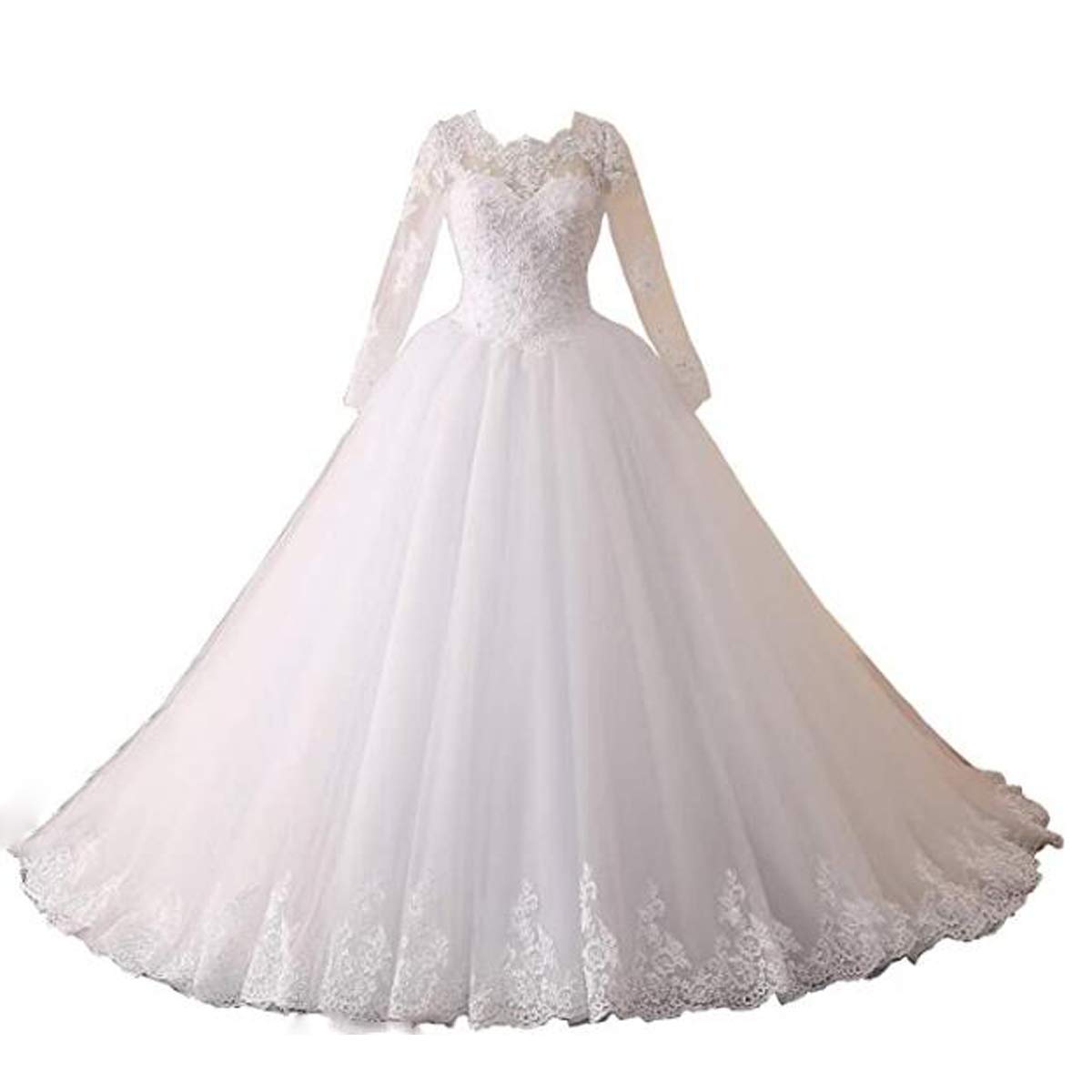 CcXylCcz 2022 White Long Sleeve Lace Backless Beaded Bohemian Wedding Dress - Elegant Bridal Gown for Beach, Garden & Outdoor Ceremonies