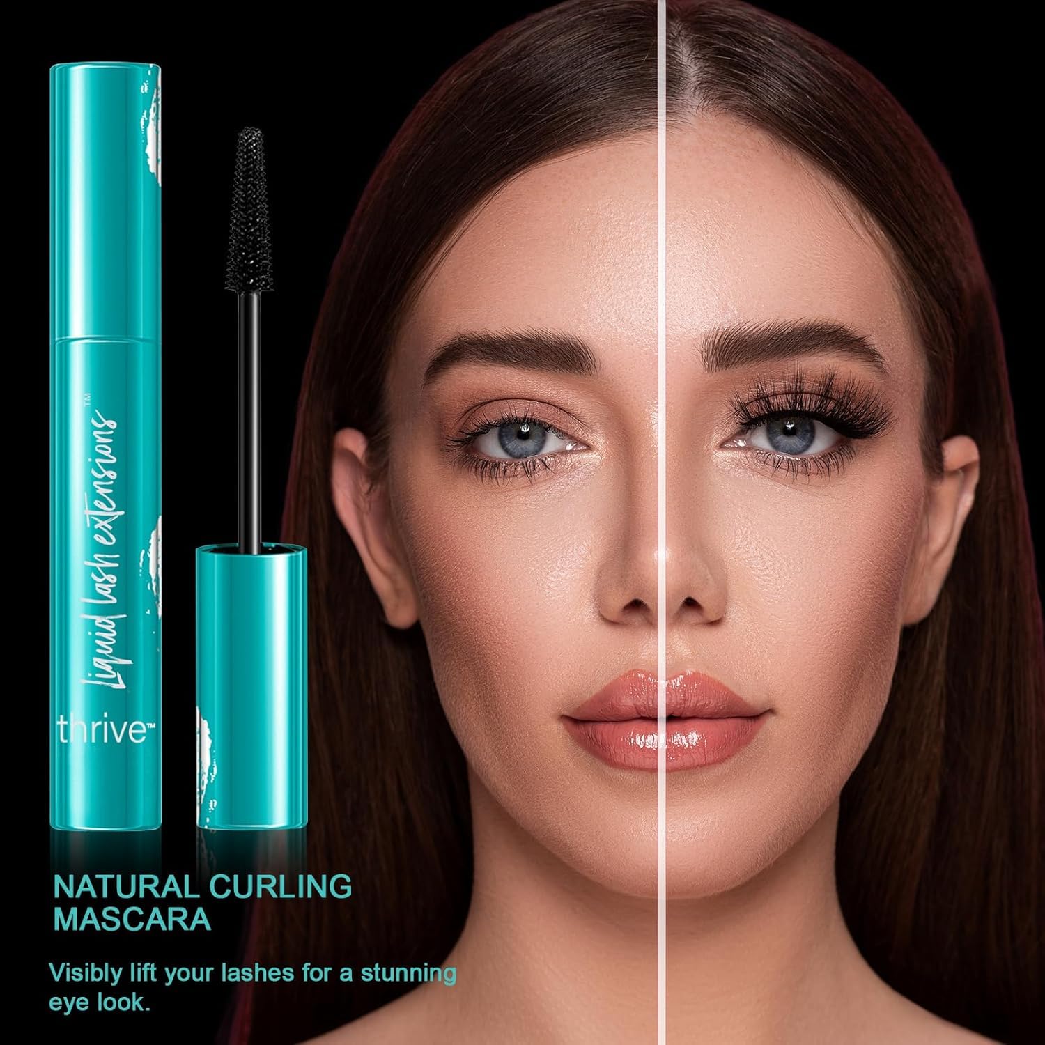 Thrive Mascara Liquid Lash Extensions - Waterproof Volumizing Mascara for Thick & Long Lashes, No Clumping, Rich Black (0.38 oz) - All Day Wear for Work, Date Night & Special Occasions