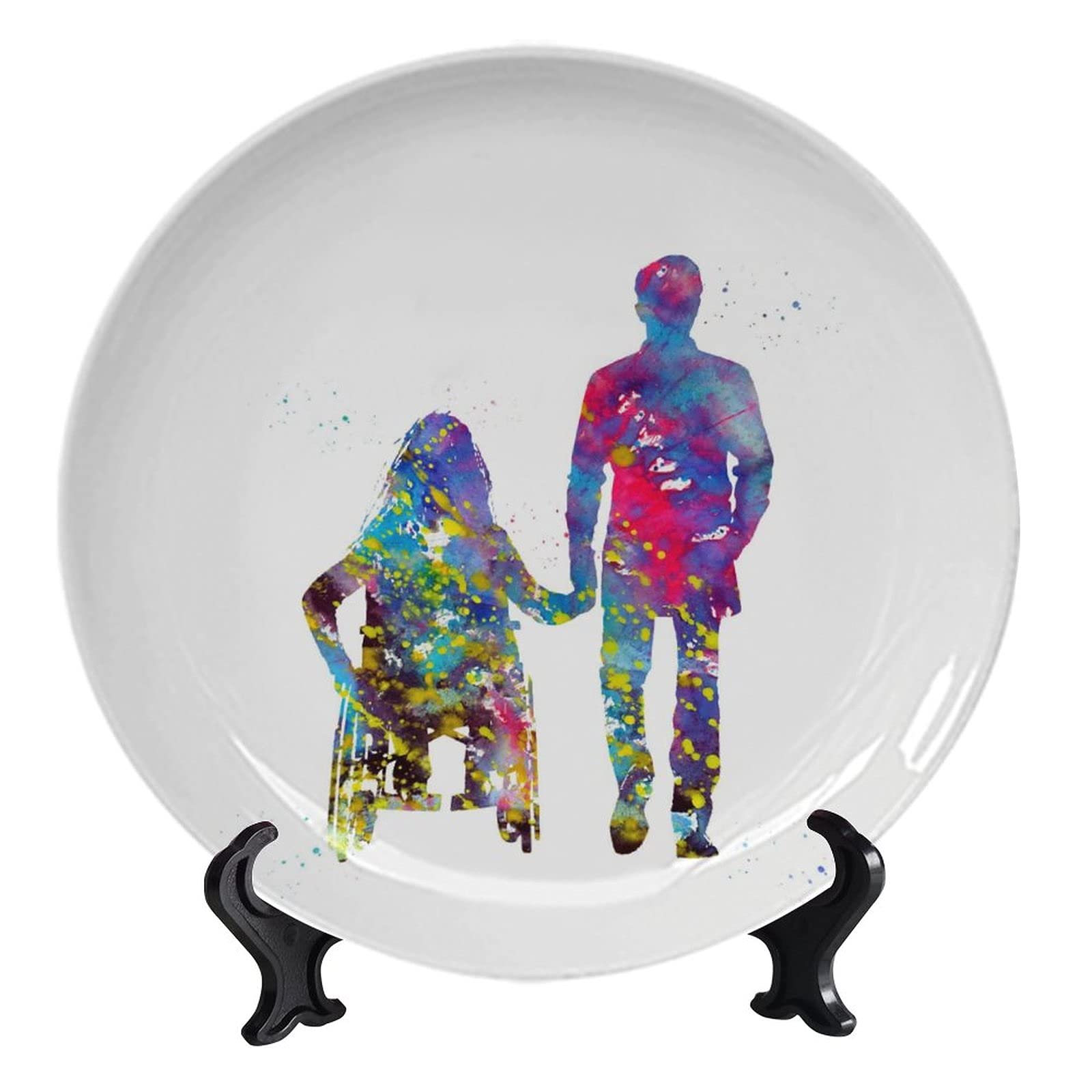 Wonder Decorative Plates - Handicapped Woman & Man Lifestyle Nature Art Decor - 10 Inch Tabletop Decor for Bedroom, Living Room, Bathroom - Perfect for Home Décor, Gift Giving & Wall Display
