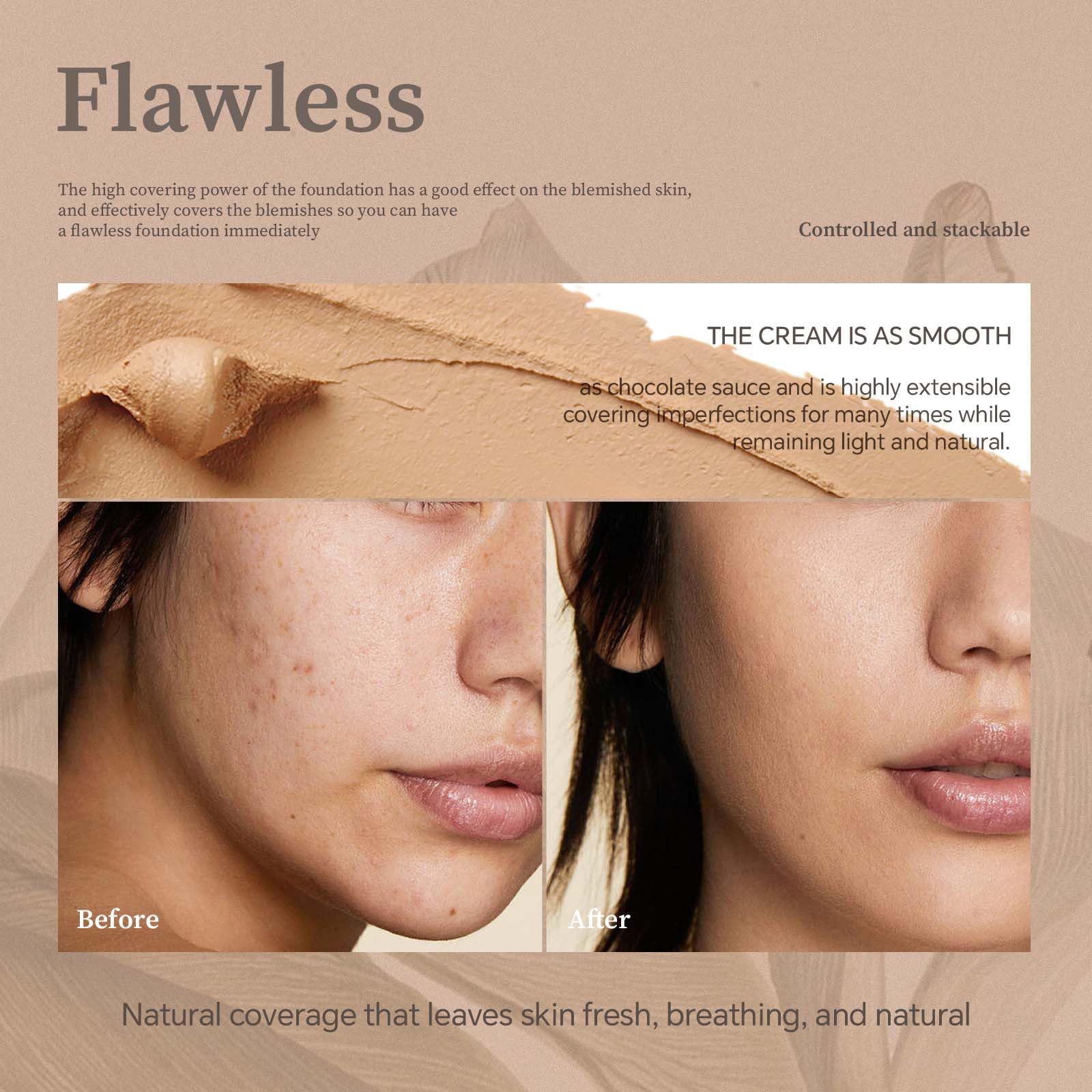 Hydrating Lightweight Foundation Stick with Brush - Buildable Medium to Full Coverage, Contour & Beauty Balm Serum Boosted Skin Tint (#5 Caramel, 0.67oz) | Perfect for Everyday Makeup, On-the-Go Touch Ups & Flawless Complexion