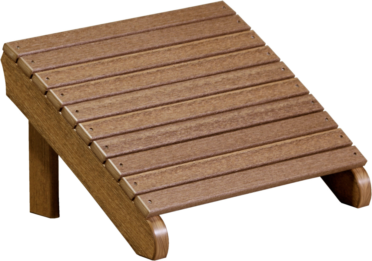 LuxCraft Deluxe Adirondack Footrest - Premium Outdoor Patio Chair Footstool for Relaxing in Garden, Deck or Backyard - Comfortable & Durable Wooden Footrest for Lounge Chairs