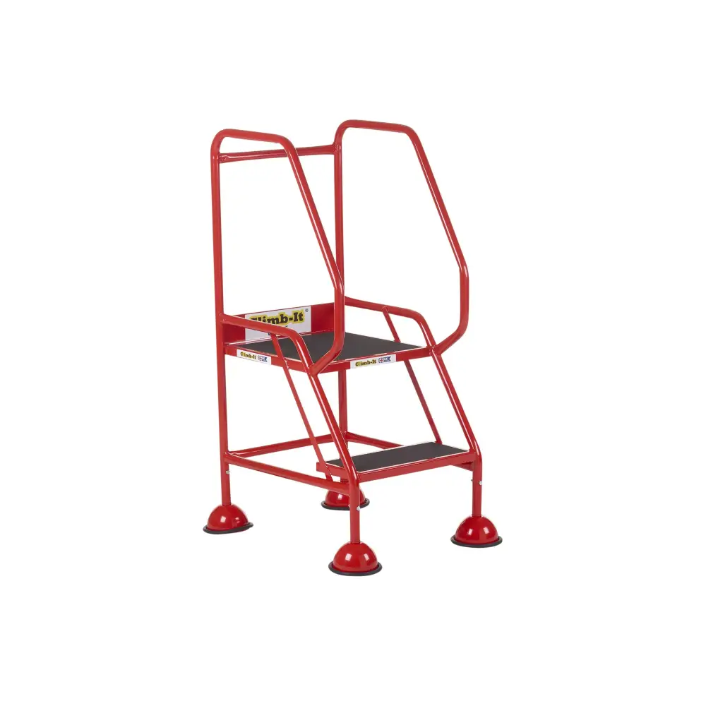 Climb It UK Domed Feet Steps - Red Non-Slip Ladder Accessories for Home, Garage, and Workshop Use