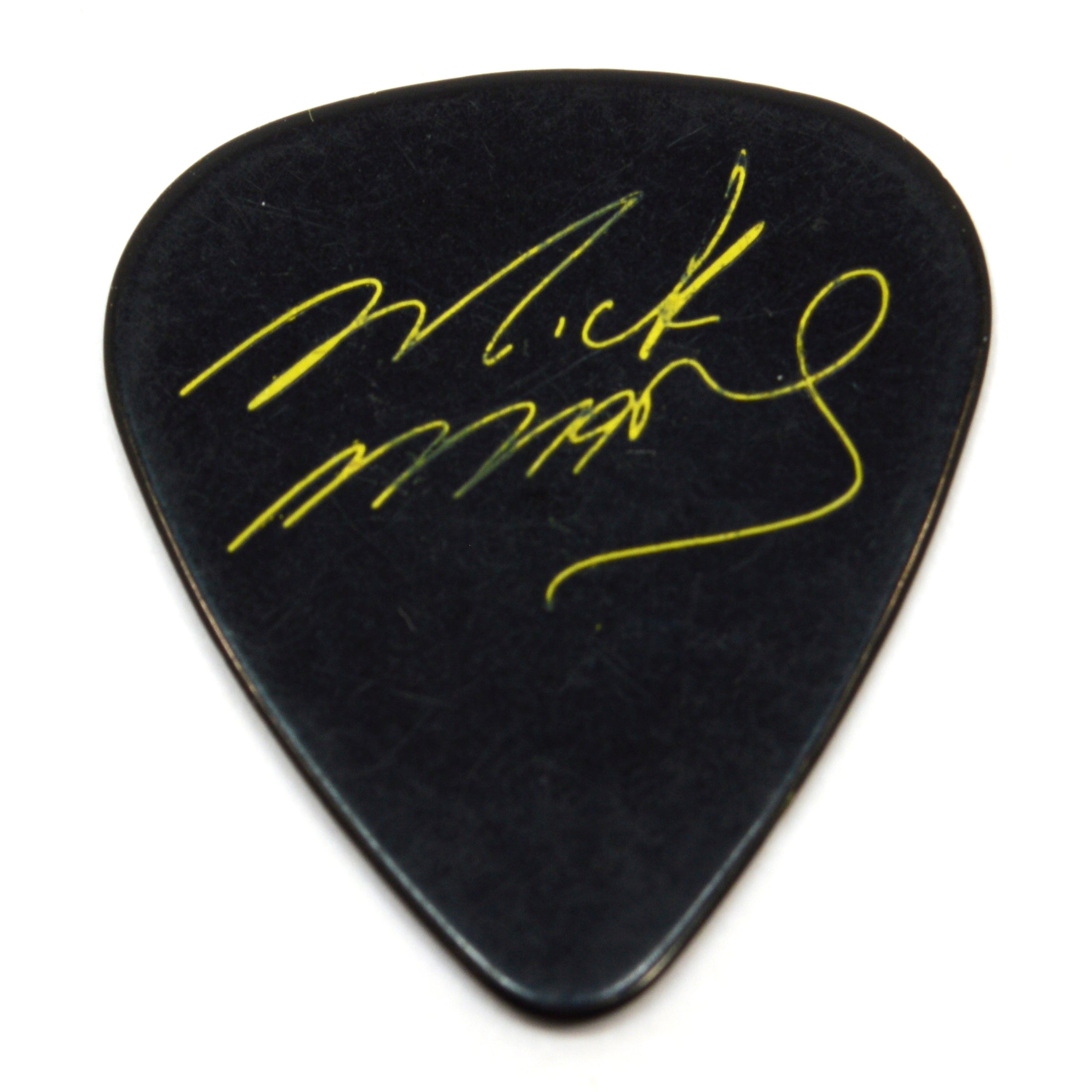 Original MOTLEY CRUE TOUR Guitar Pick - Yellow on Black MICK MARS Signature Plectrum for Electric/Acoustic Guitar - Perfect for Collectors, Musicians & Rock Fans