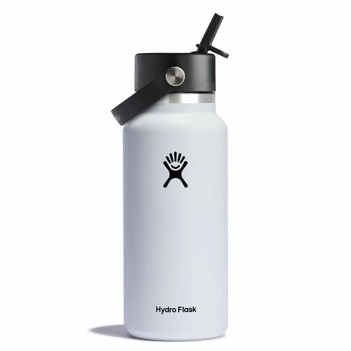 32 oz Wide Mouth Water Bottle with Flex Straw Lid - Leak Proof & BPA Free - Ideal for Gym, Hiking, Travel & Everyday Hydration
