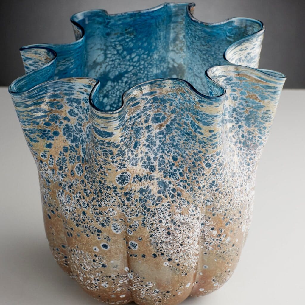Cyan Design 10878 Meduse Vase - Blue Medium Glass Vase for Home Decor, Wedding Centerpiece & Floral Arrangements
