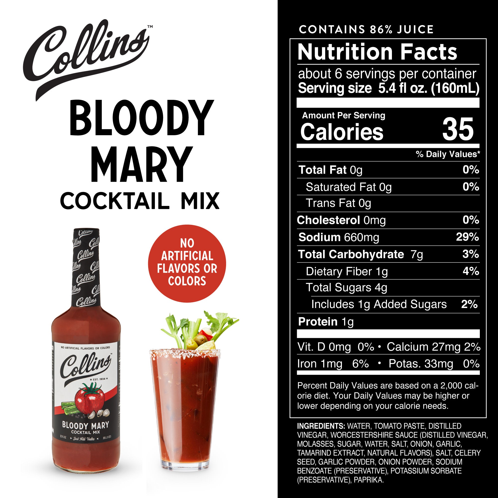 Premium Classic Bloody Mary Cocktail Mix - 32 oz Bottle | Authentic Spicy Tomato Juice Blend for Brunch, Parties & Home Bars | Perfect for Bloody Mary Sunday Brunches & Cocktail Nights