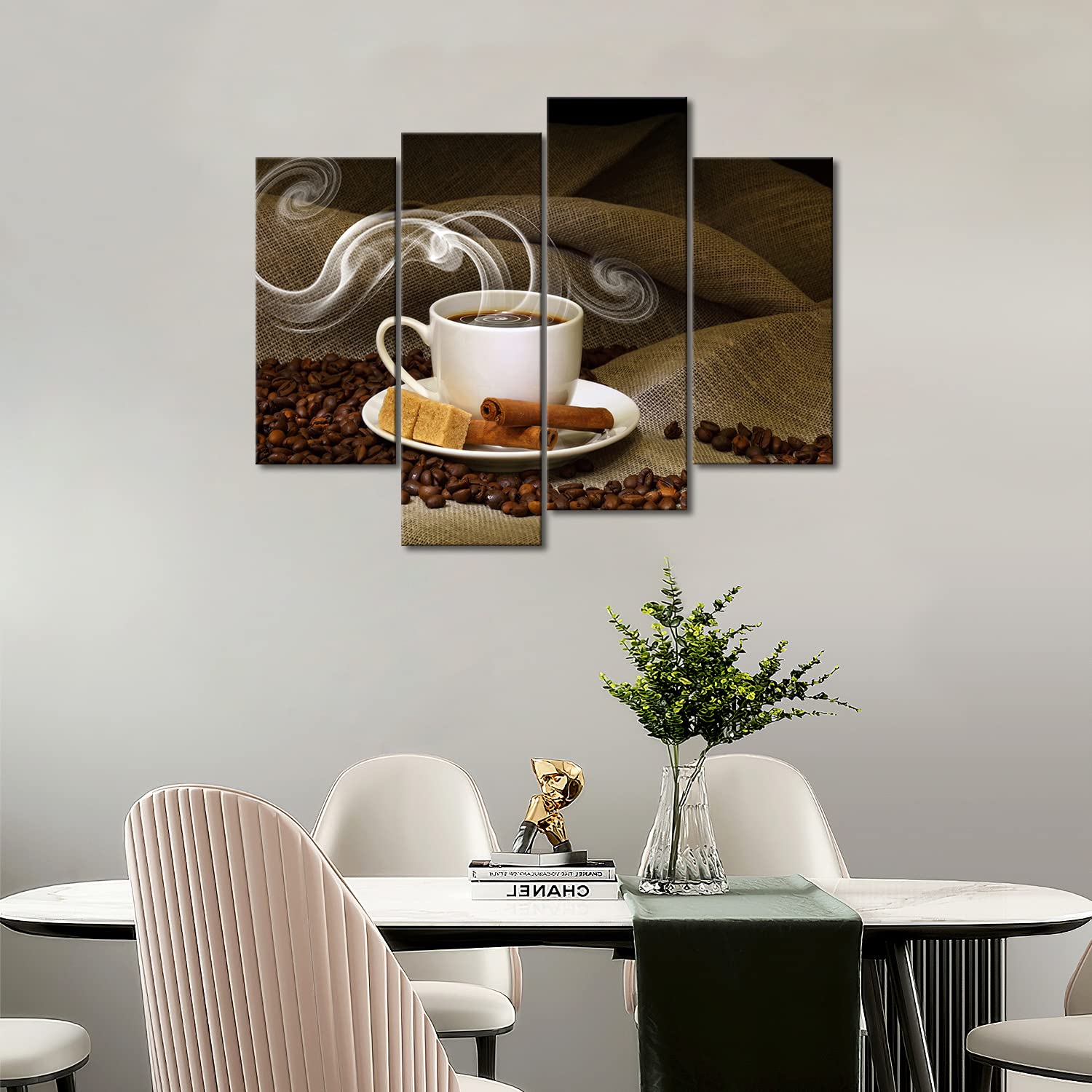 Premium Coffee & Coffee Bean Canvas Wall Art Print - Modern Kitchen Decor for Home, Cafe & Office | Food-Themed Painting for Stylish Interior Design