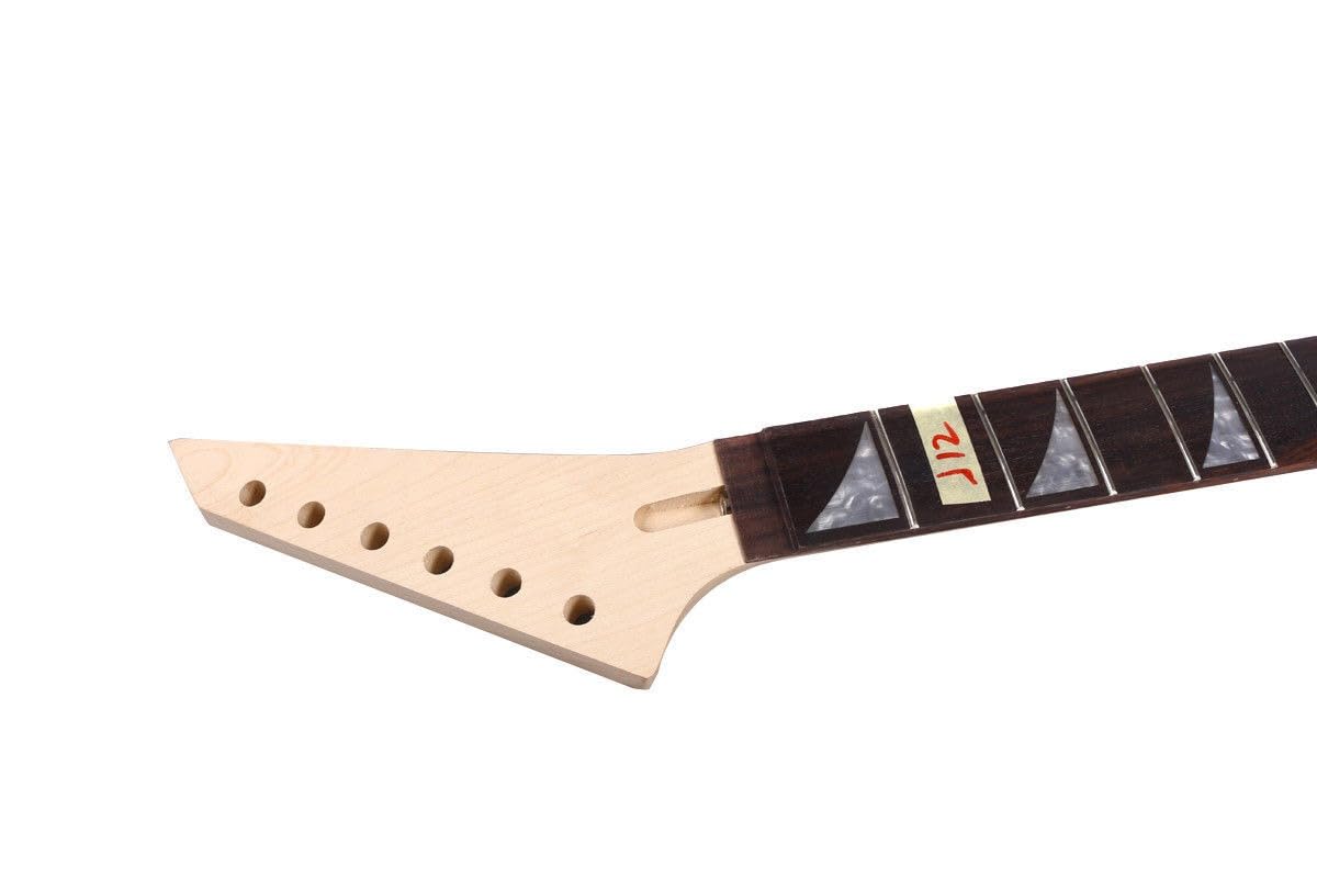 Maple Electric Guitar Neck Blank - Maple/Rosewood Fretboard, Bolt-On Unfinished Replacement Neck for Electric Guitars (24 Frets, 25.5