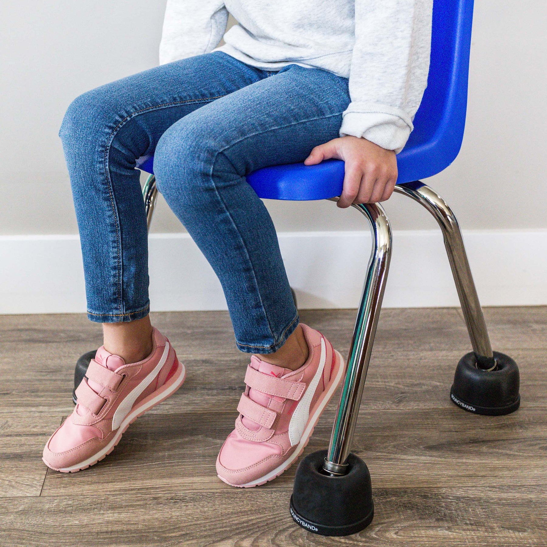 Bouncyband Wiggle Wobble Chair Feet - Sensory Fidget Chair Bands for Kids, Improve Focus & Movement in Classroom, Office & Home Use