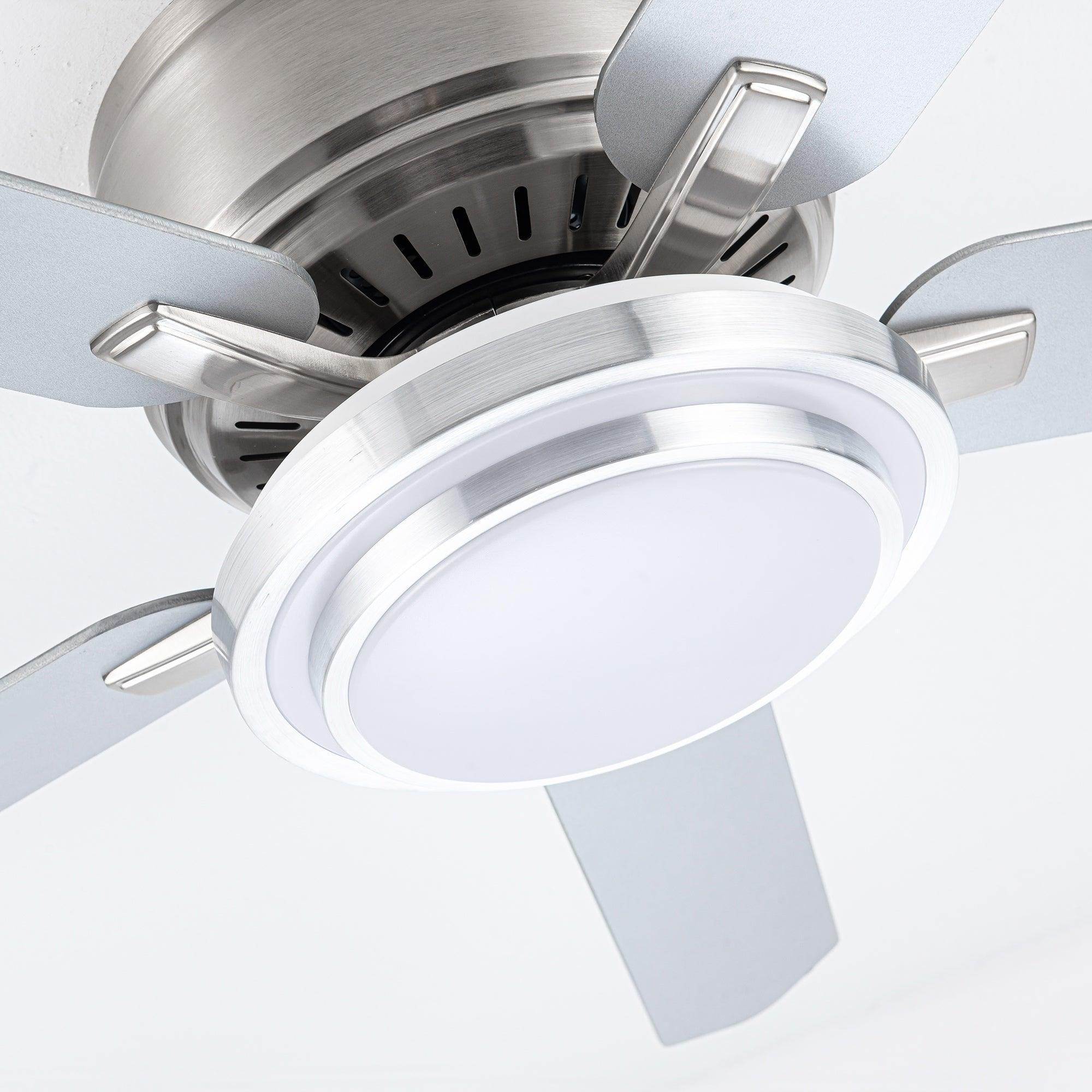52 Vaczon 5-Blade Ceiling Fan with LED Light and Remote Control - Perfect for Living Room, Bedroom, and Office Cooling