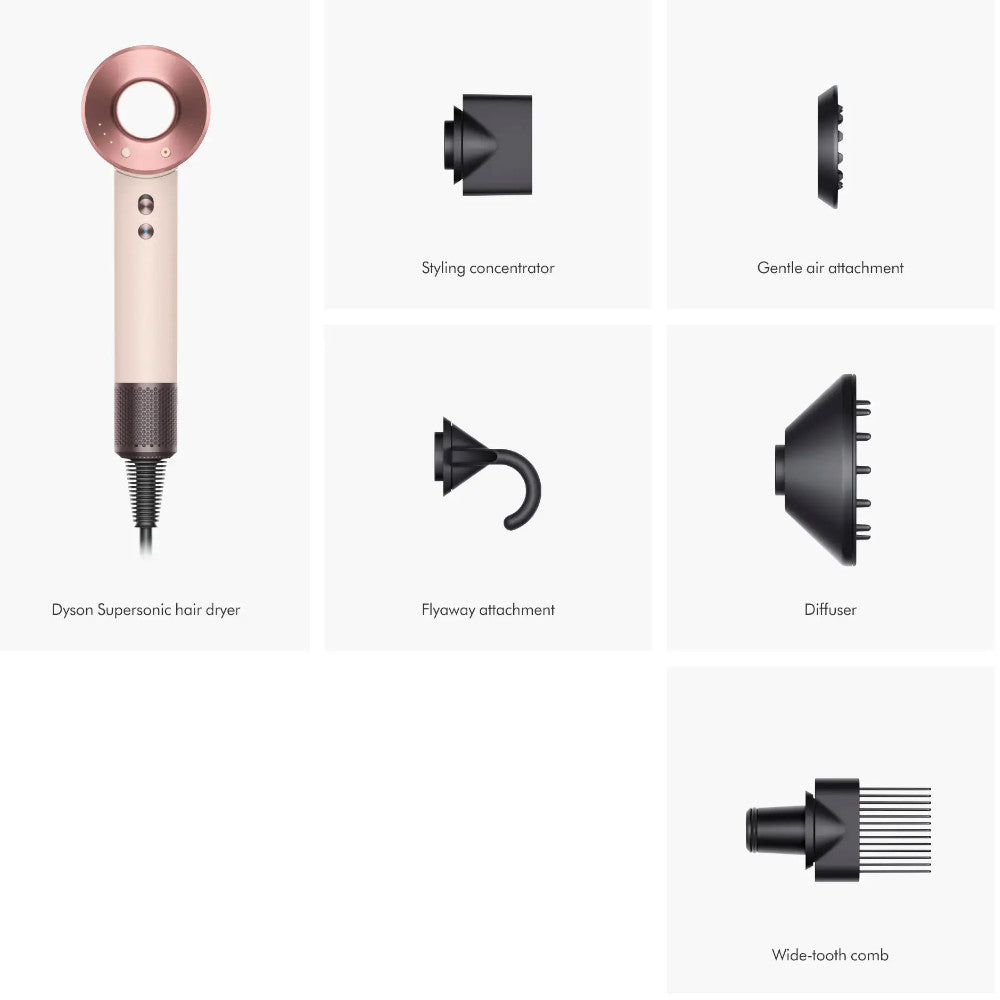 Dyson Supersonic Hair Dryer Refurbished - Ceramic Pink/Rose Gold | 1 Year Warranty | Fast Drying & Styling for Home & Salon Use