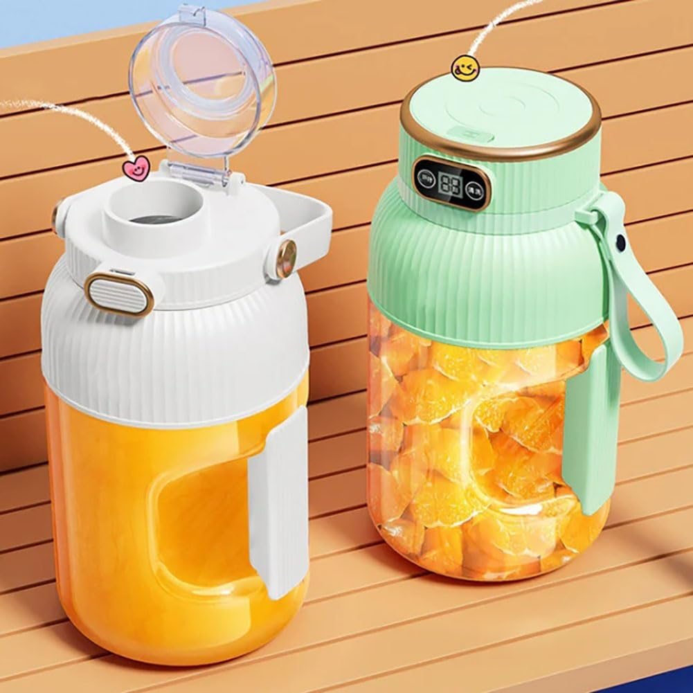 2024 New Ovidian Multifunctional Portable Juicer Cup with Digital Display - Electric Fruit Blender for Shakes, Smoothies & Juicing - Wireless Rechargeable Travel Blender for Gym, Office & Home Use