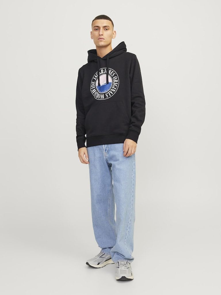 JACK & JONES Men's Jorcobin Hoodie - Fleece Sweatshirt with Hood for Casual Wear, Gym & Outdoor Activities