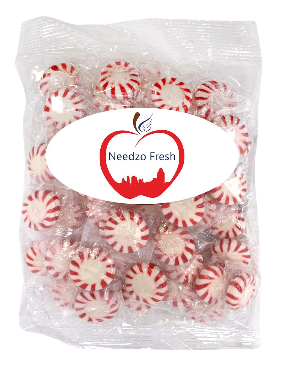 Needzo Fresh Starlight Mints - Individually Wrapped Hard Peppermint Candy (2-Pack, 8 Ounces) - Perfect for Office Snacks, Party Favors & Holiday Stocking Stuffers