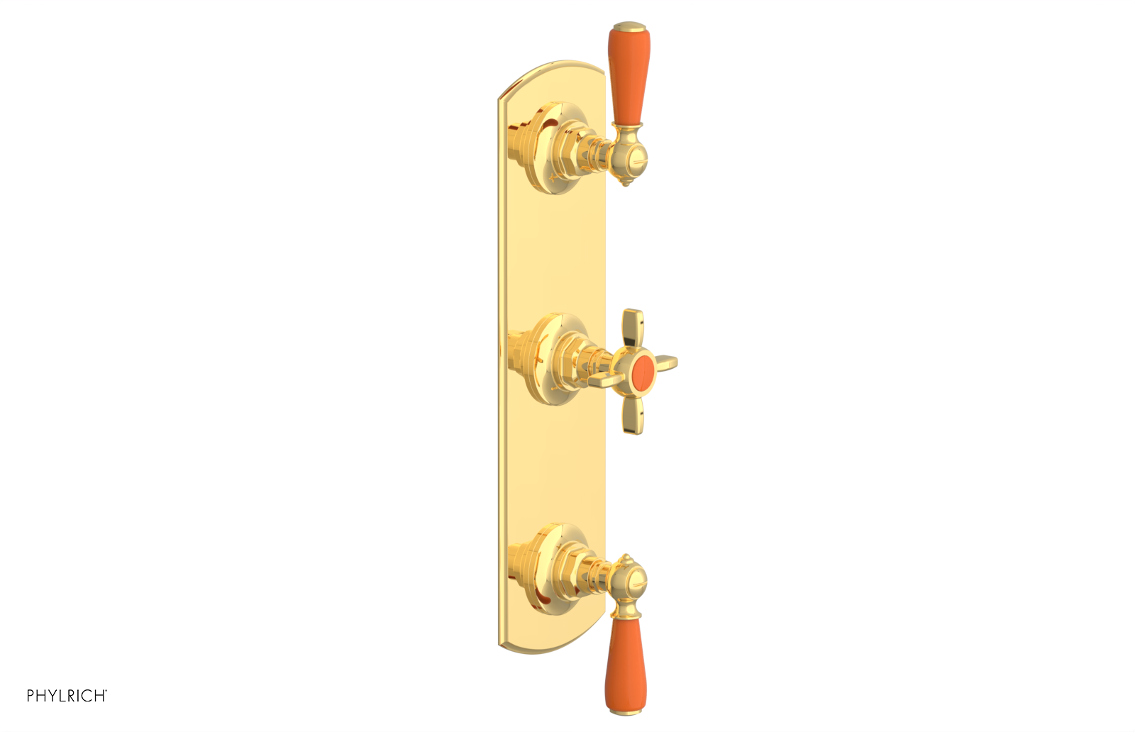 Jamestown Thermostatic Shower Valve with Dual Volume Control - Orange Accent Trim - Perfect for Modern Bathroom Renovations & Spa-Like Shower Experiences