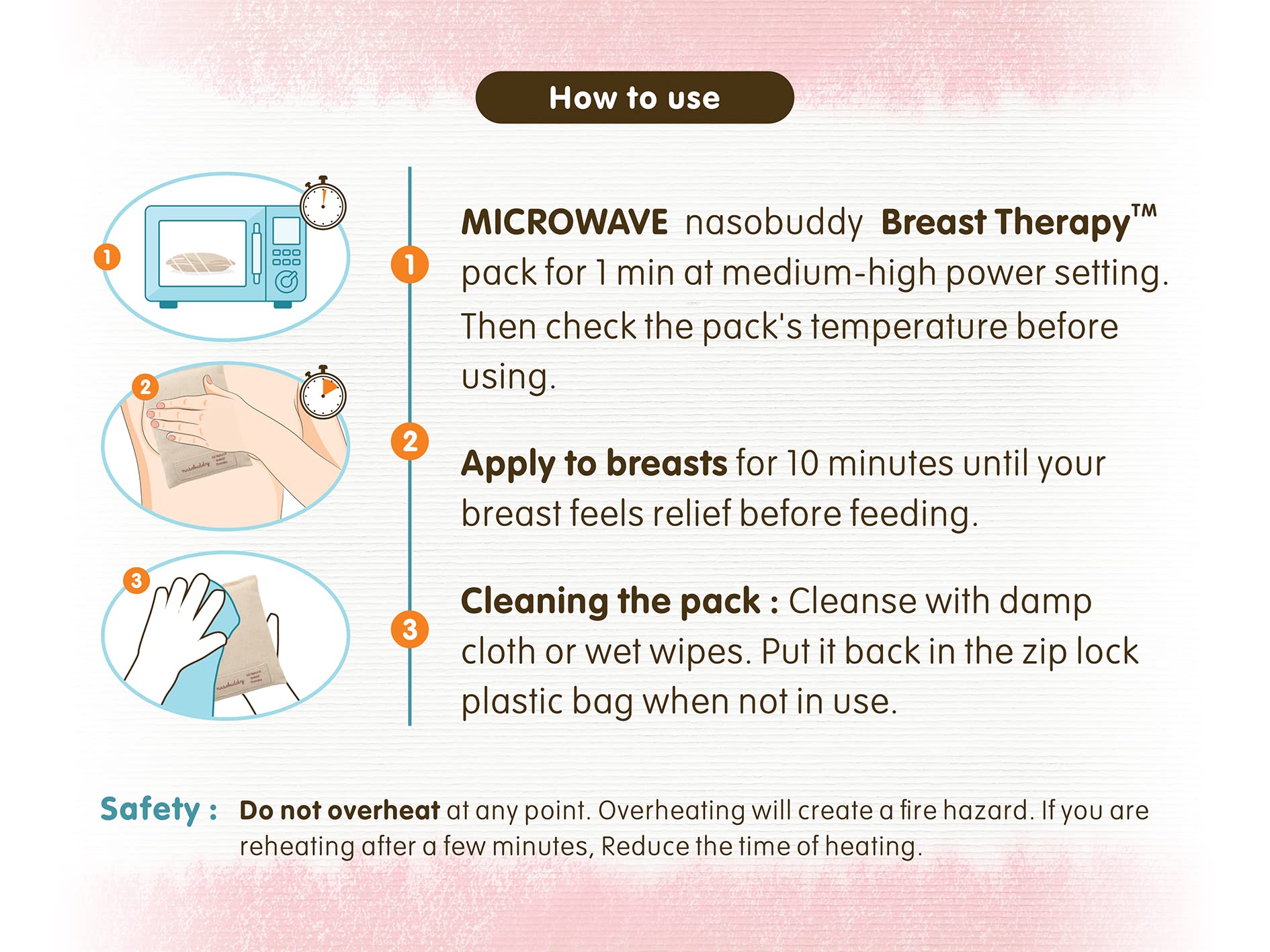 Nasobuddy All Natural Breast Therapy Rice Packs - Relieve Engorgement & Clogged Ducts, Stimulate Milk Flow & Increase Supply - Perfect for Nursing Mothers & Breastfeeding Comfort