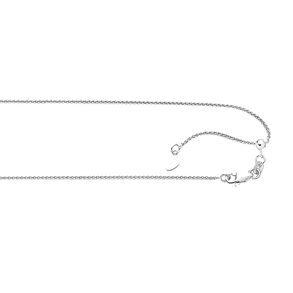 10K Gold 1.0mm Adjustable Wheat Chain Necklace for Women - Dainty Layering Jewelry for Everyday Wear & Gift Giving