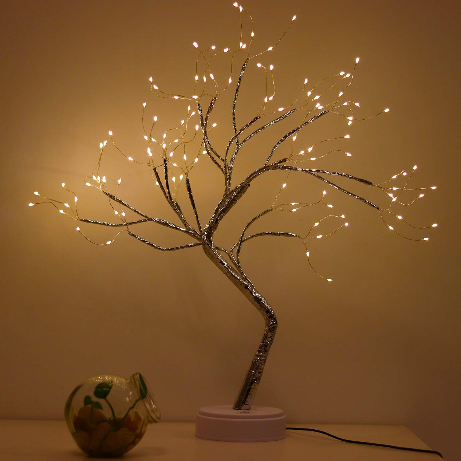 Bonsai Light Tree - LED Tabletop Decorative Light with Battery & USB Power, Touch Switch for Holiday, Christmas, Home Decor - Perfect for Living Room, Bedroom, Office Night Light (TLWW)