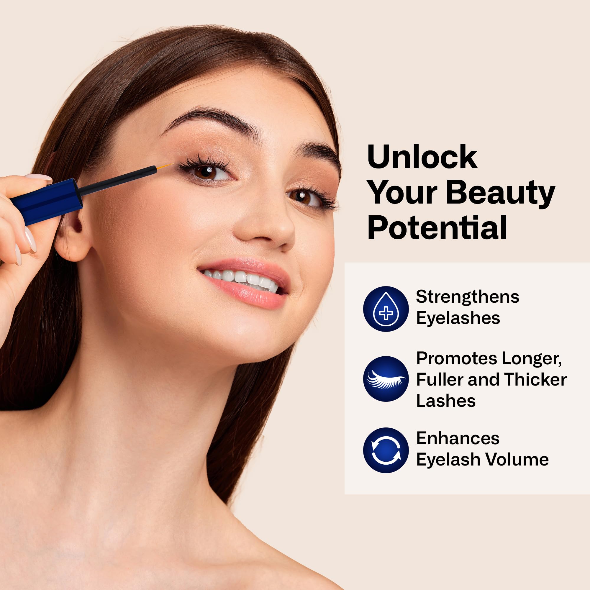 Premium Eyelash Growth Serum for Longer & Fuller Lashes - Natural Lash Enhancer with Keratin & Biotin - Visible Results in 4 Weeks - 3ml Bottle - Perfect for Nighttime Lash Care & Special Occasion Makeup Prep