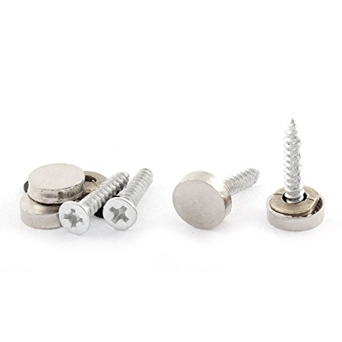 Ubersweet® 12mm Decorative Glass Mirror Nails with Screw Caps - Set of 4 for Tea Tables, DIY Home Decor & Craft Projects - Perfect for Furniture Repair, Mirror Installation and Creative Designs