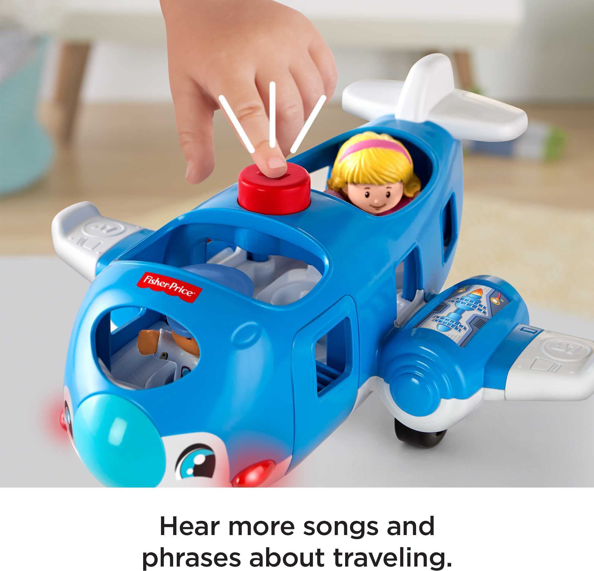 Fisher-Price Little People Airplane Toy with Lights, Music & 2 Figures - Interactive Pretend Play Airplane for Toddlers | Travel Toy for Kids, Perfect for Home & Airplane Role Play