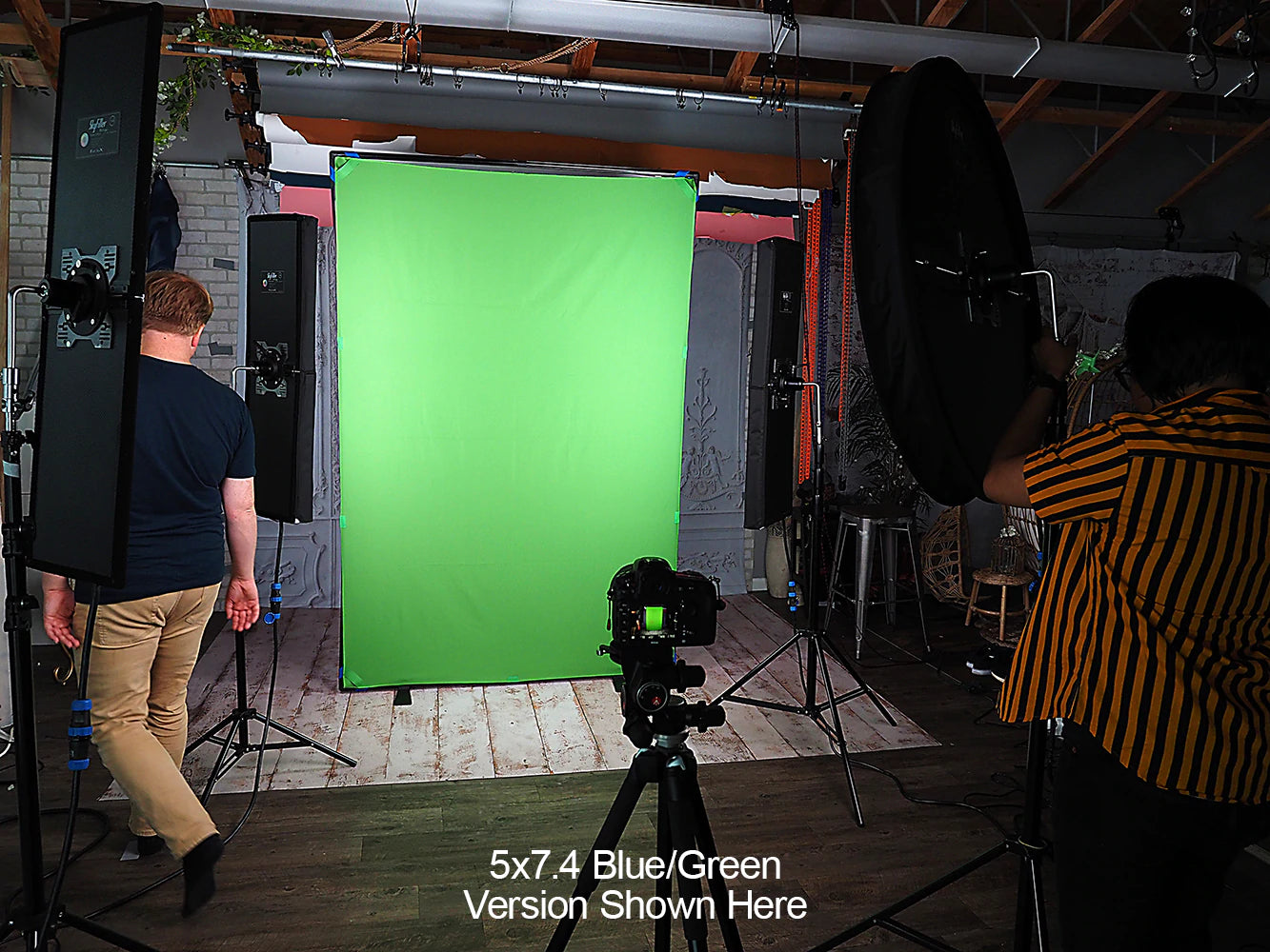 FotodioX 7.5 x 7.5 Foot Portable Chroma Key Background Kit - Blue/Green Screen for Photography, Video Streaming & YouTube Content Creation