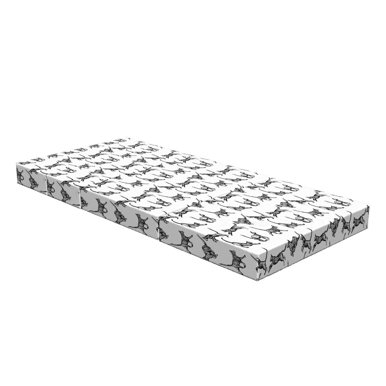 Ambesonne Charcoal Foldable Mattress for Cats - Playful Pet Lover Design, 74.8