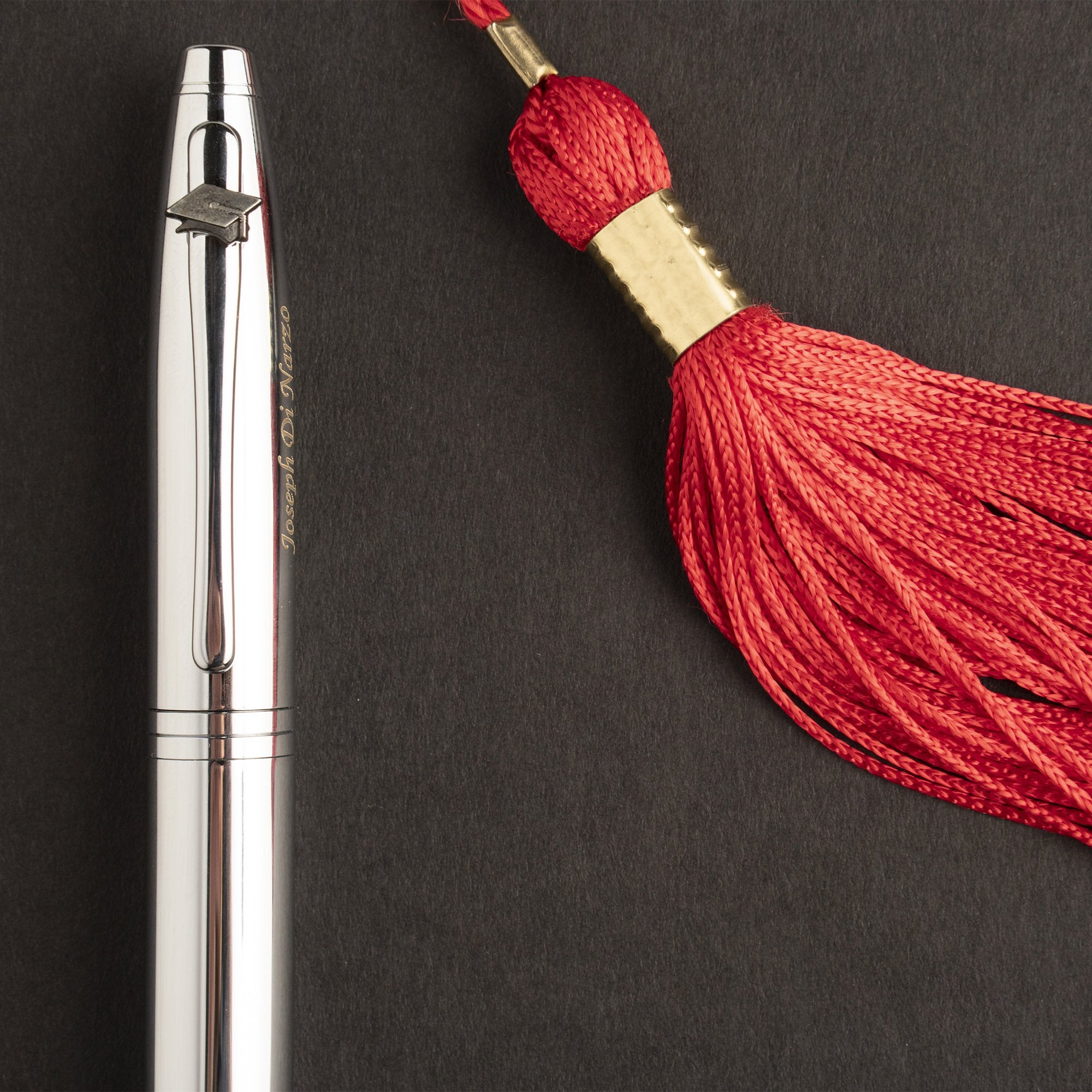Graduation Emblem Cross Calais Pen - Lustrous Chrome Finish - Perfect Gift for Graduation Ceremonies, Diplomas & Special Occasions
