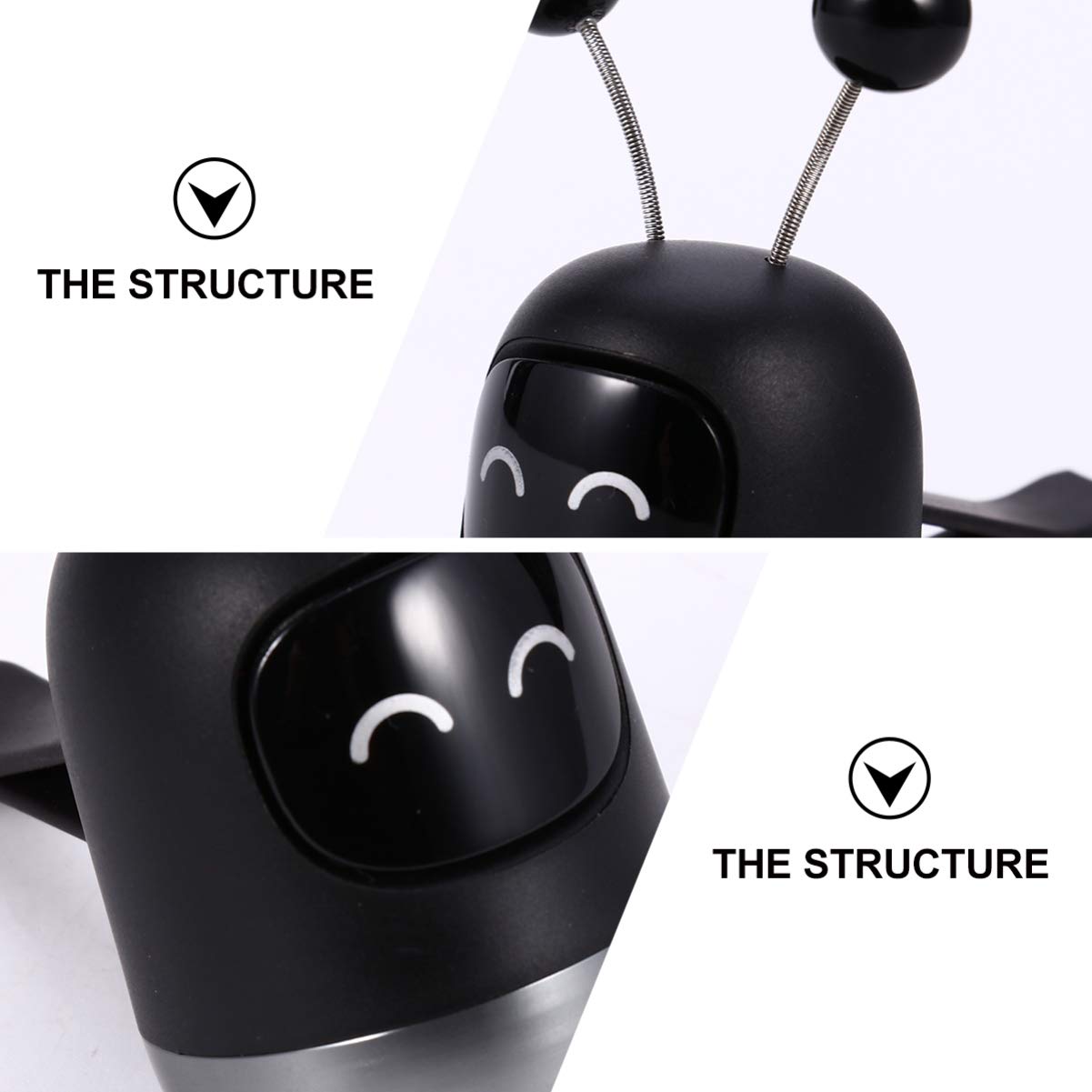 Garneck Robot-Shaped Car Air Freshener Vent Clip Set - Black Aroma Diffuser for Vehicles, Home & Office | Car Accessories, Living Room Decor & Workspace Air Freshener