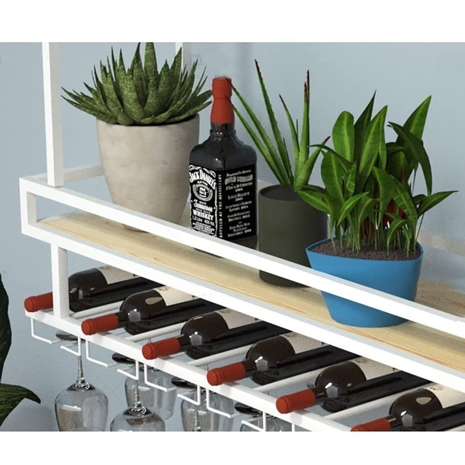 **Premium Hanging Wine Rack Cabinet - Solid Wood Ceiling Mounted Wine Glass Storage for Bars, Restaurants & Home Kitchens - Holds 80-100kg - Perfect for Loft, Farmhouse & Modern Decor**