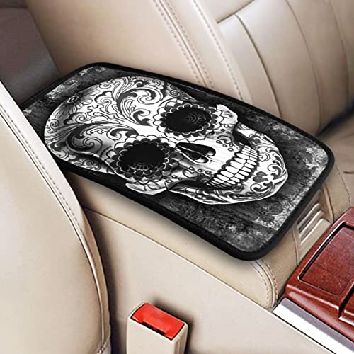 Skull Black Car Handrail Box Cushion