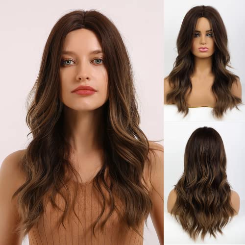 Long Layered Synthetic Wig with Middle Part - Natural Looking Hairpiece for Daily Wear, Cosplay & Special Occasions