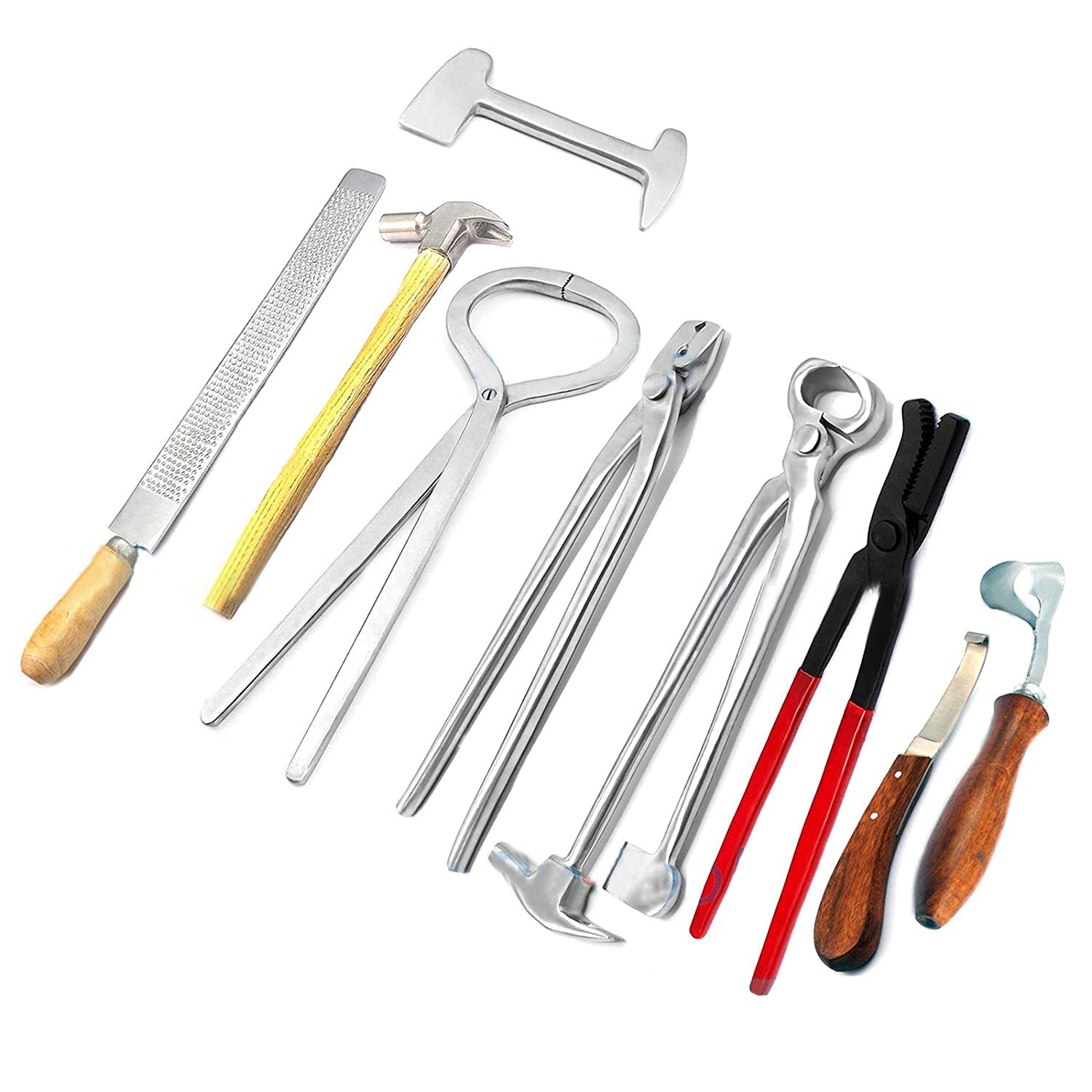 Professional 9-Piece Horse Farrier & Grooming Tool Kit - Hoof Care, Trimming & Equine Maintenance Set for Stable, Ranch & Show Horses