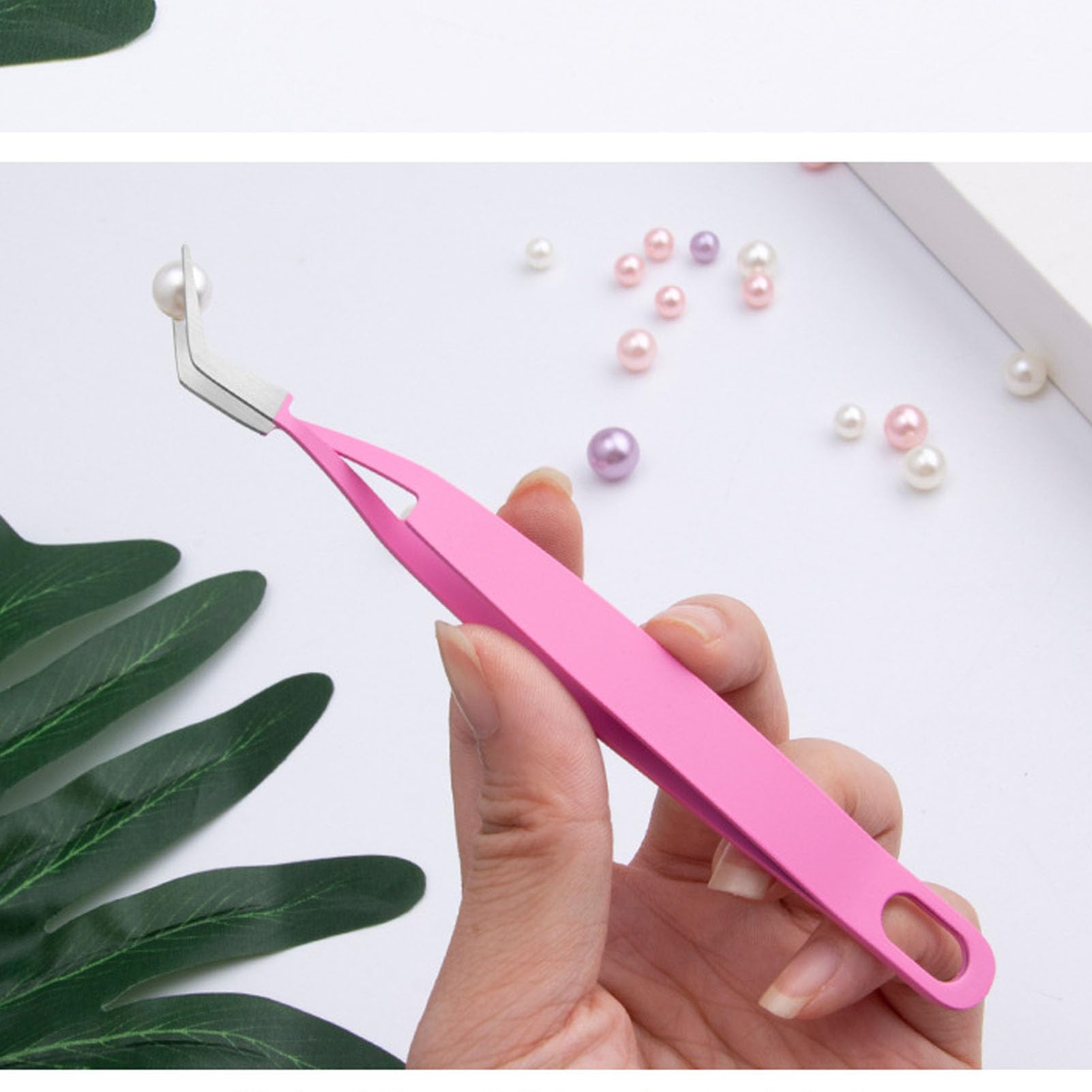 Premium Stainless Steel Lash Tweezer with Curved Tip - Flexible Eyelash Applicator Tool for Comfortable Grip & Easy Use - Perfect for Beginners, Makeup Artists, Women & Girls - Ideal for Salon, Home Makeup & Professional Lash Extensions