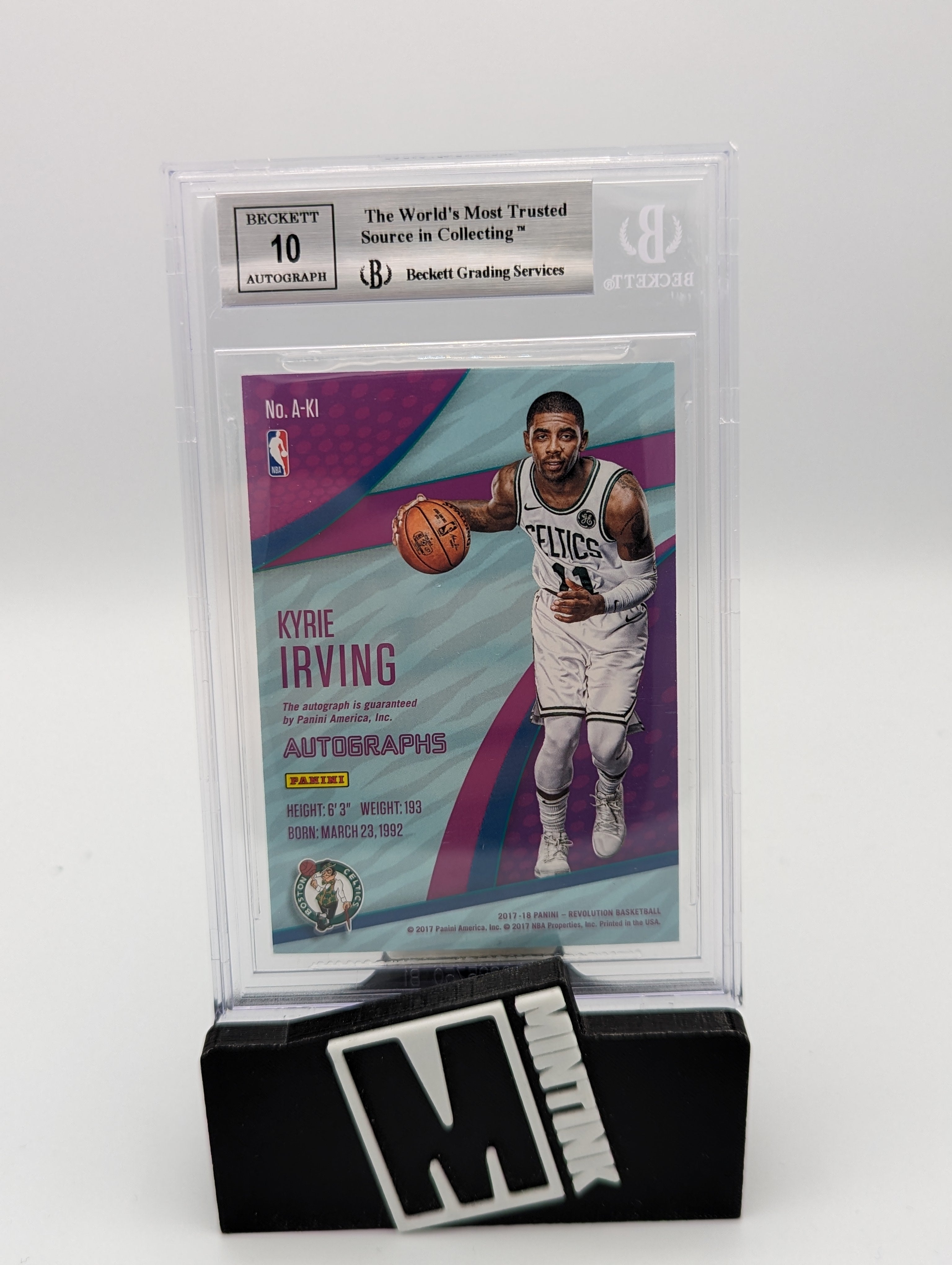 2017-18 Panini Revolution Basketball Kyrie Irving Autograph #A-KI Beckett 9 Graded Card - Perfect for NBA Collectors & Memorabilia Fans