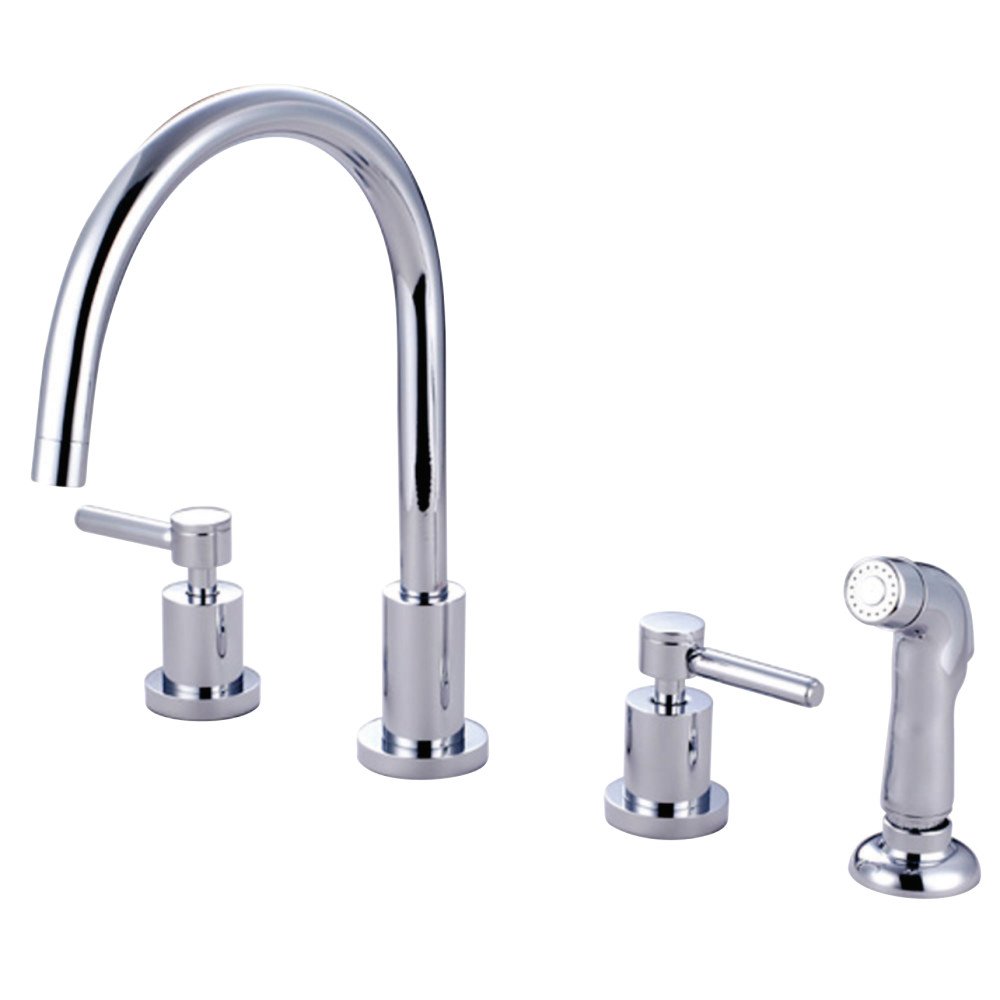 Elements of Design ES8721DL Chrome Widespread Kitchen Faucet with Pull-Down Sprayer - Modern Design for Cooking, Washing Dishes & Kitchen Sink Tasks