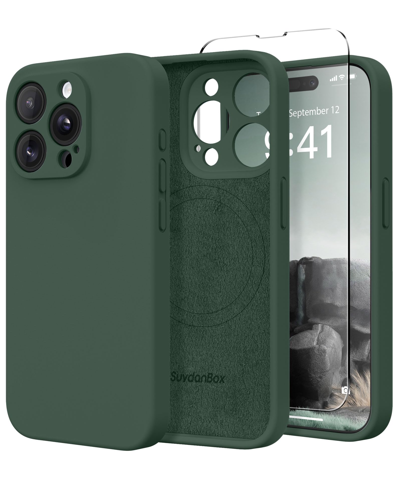 Magnetic iPhone 15 Pro Max Case with MagSafe Compatibility - Full Camera Protection & Screen Protector | Shockproof Silicone Phone Cover for iPhone 15 Pro Max 6.7