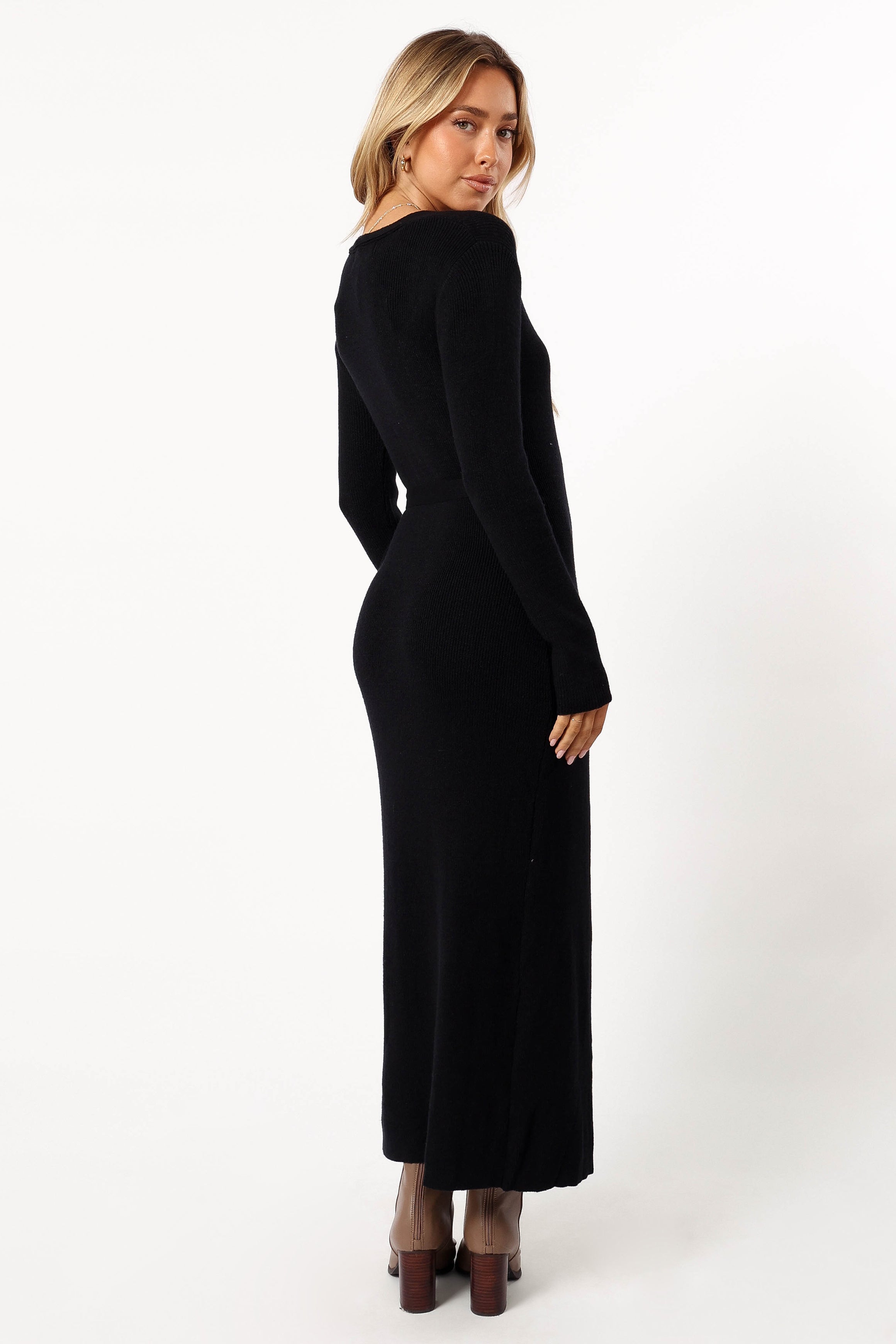 Kellan Wrap Midi Dress for Women - Elegant Black Flowy Summer Dress for Casual Wear, Date Night & Vacation | Plus Size Options Available