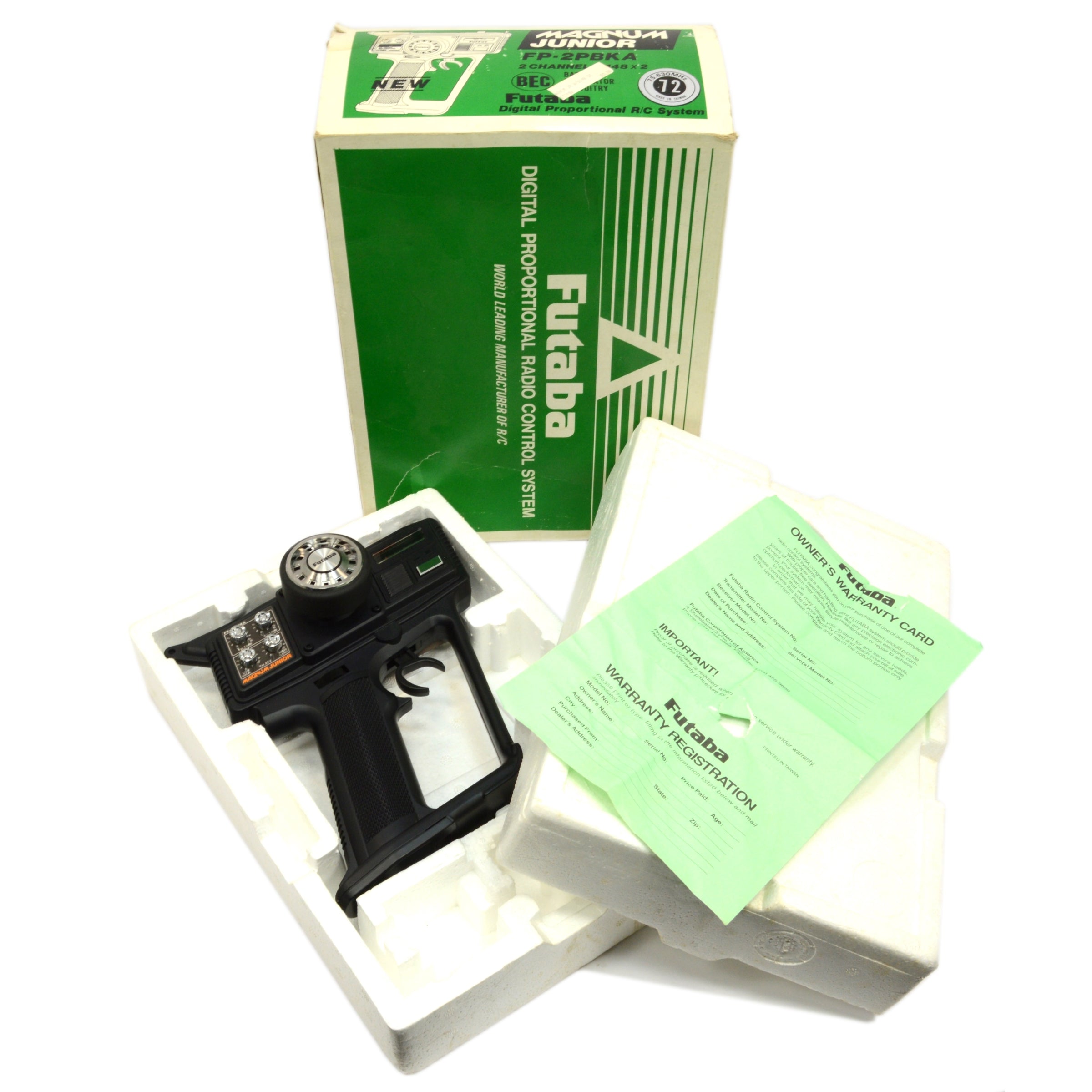 FUTABA MAGNUM JUNIOR FP-2PBKA 2 Channel Radio Remote Control - New in Box - Perfect for RC Cars, Boats & Airplanes - Hobby Grade Transmitter for Beginners