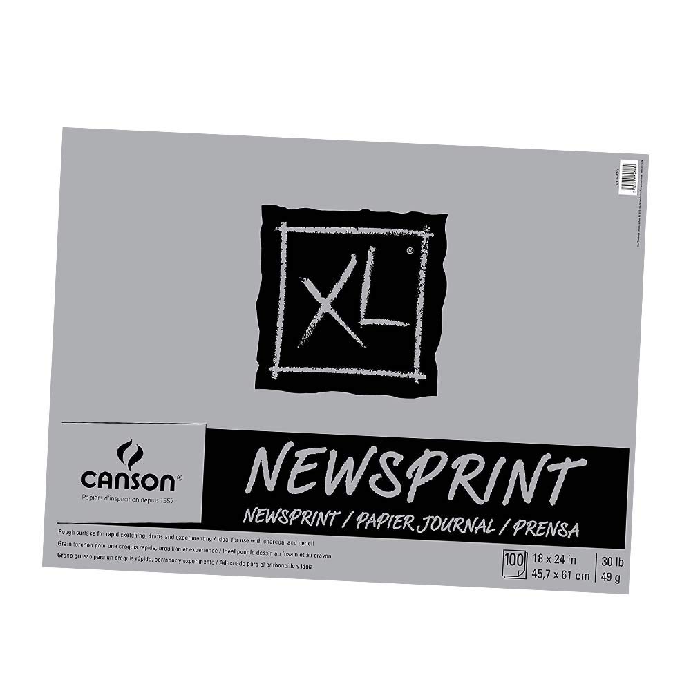 Canson Biggie Newsprint Pad - 18 x 24 Inches, 100 Sheets, Acid-Free Sketch Paper for Drawing, Painting & Calligraphy - Perfect for Artists, Students & Classroom Projects