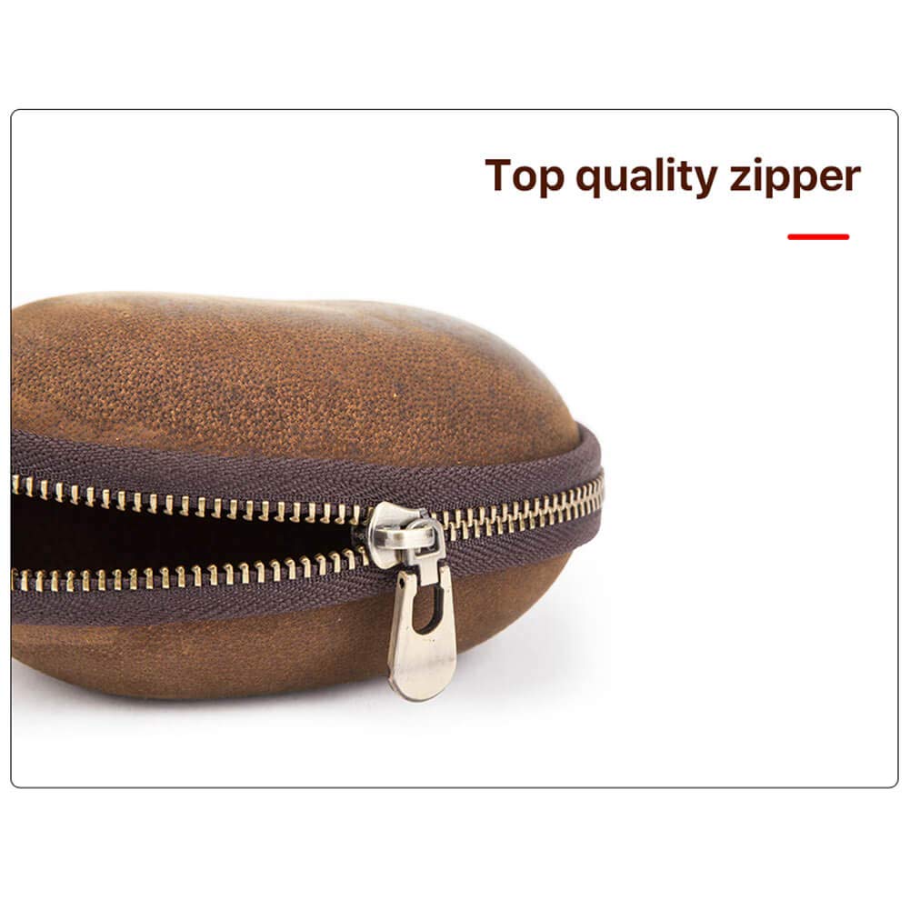 Hiram Men's Leather Coin Purse - Premium Travel Wallet for Coins & Cash (Coffee Brown) | Durable & Compact for Daily Use, Traveling, and Gifts