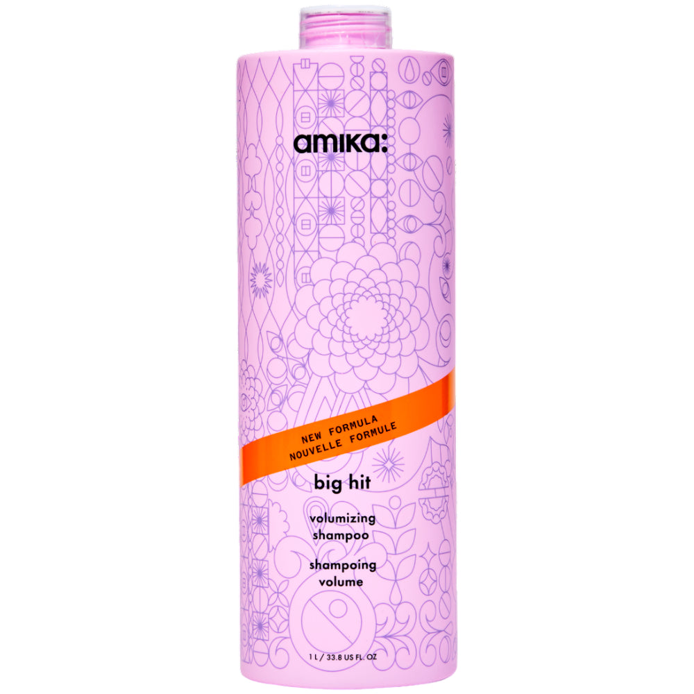 Amika Big Hit Volumizing Shampoo for Thick & Full Hair - Sulfate Free Volumizing Shampoo for Fine & Flat Hair - Adds Body & Shine - Perfect for Daily Use & Salon Quality Results at Home