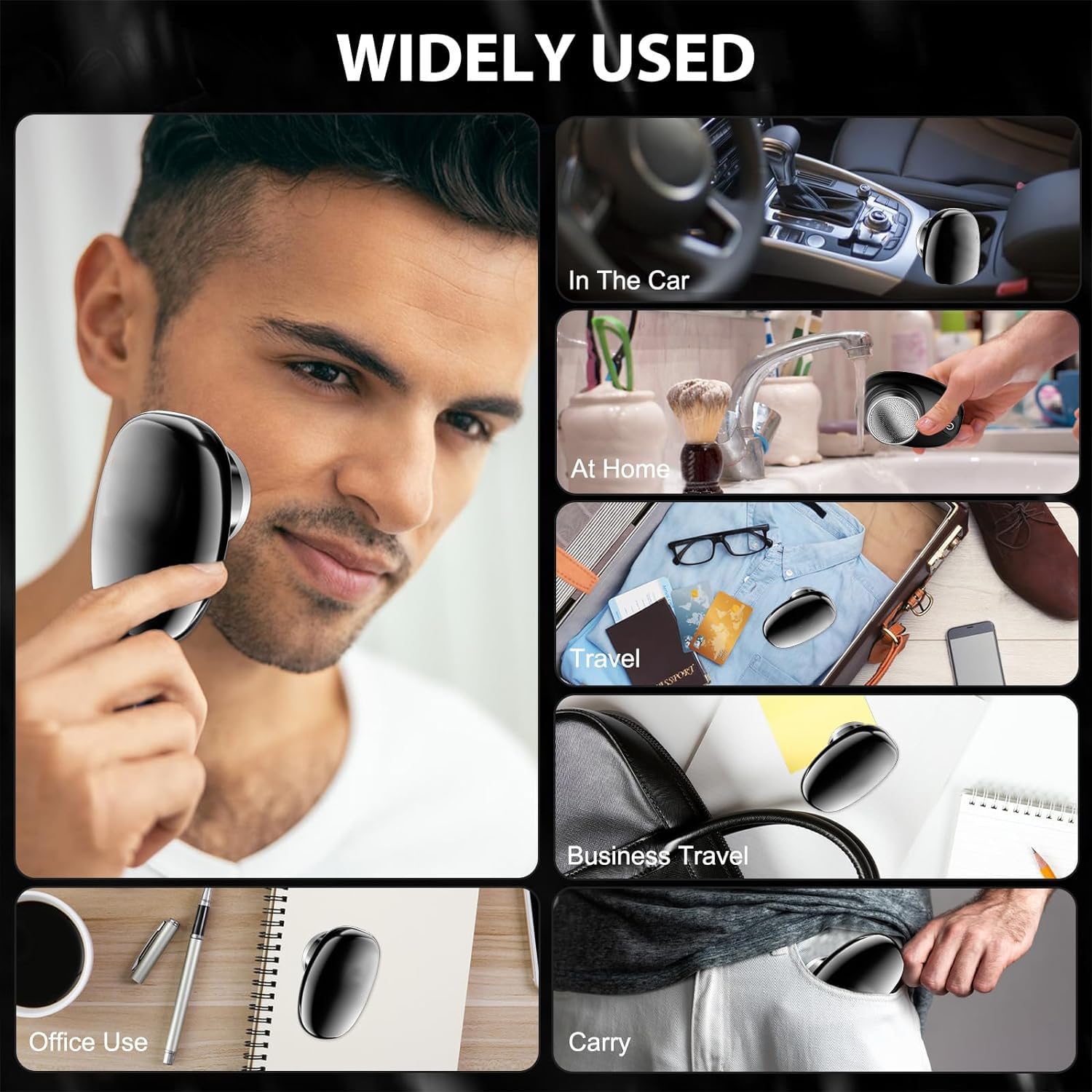 Premium Mini Electric Razor for Men - USB Rechargeable Wet/Dry Waterproof Rotary Shaver with One-Button Operation | Portable Travel Shaver for Home, Car, Office & On-The-Go Grooming