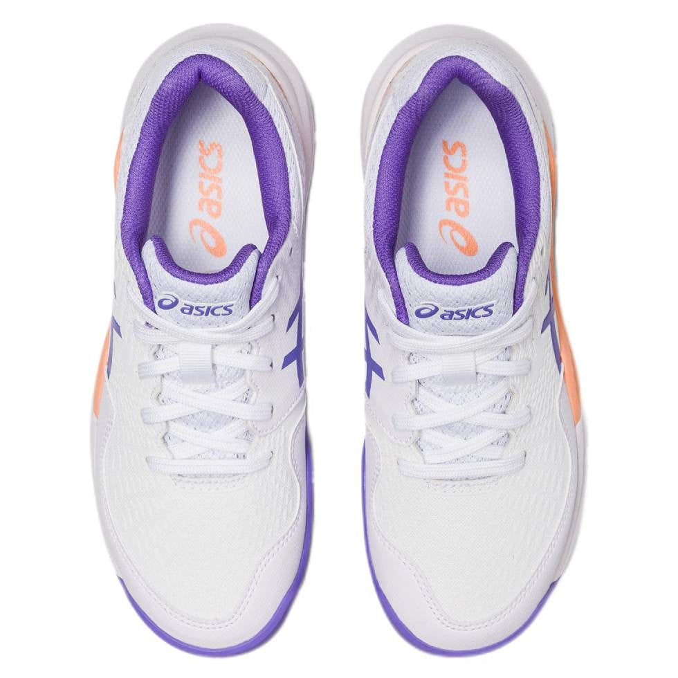 ASICS Gel Resolution 9 GS Junior Tennis Shoes for Kids - Lightweight & Supportive Court Sneakers (White/Purple) - Perfect for Junior Tennis Training & Competitive Matches