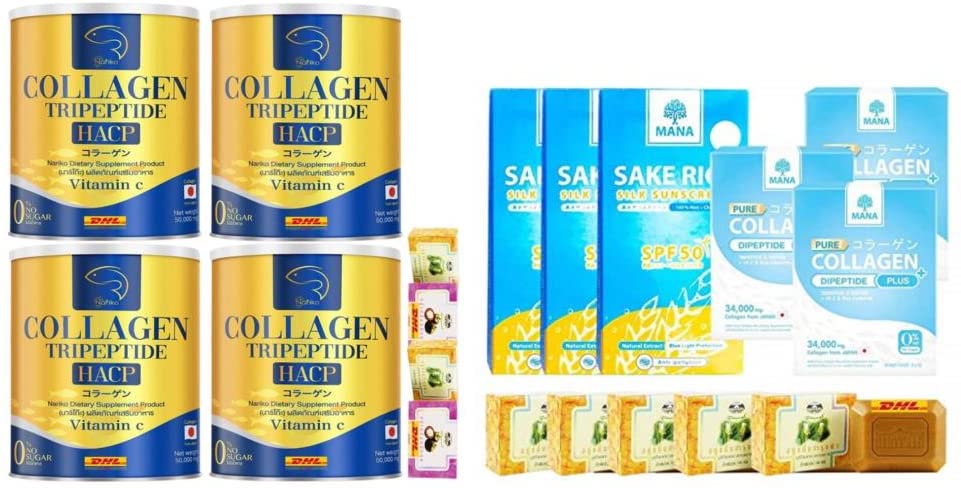 Nariko Collagen Tripeptide + Vitamin C Mana Sake Rice Silk Sunscreen Cream SPF 50 - Anti-Aging, Brightening & Hydrating Face Moisturizer with UV Protection - Perfect for Daily Skincare Routine & Outdoor Activities
