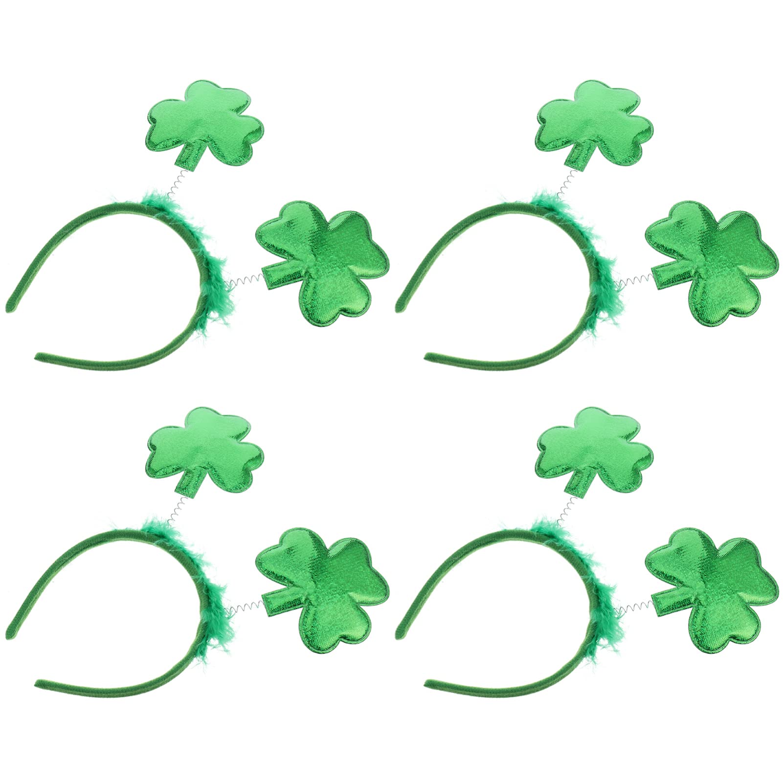 FRCOLOR Green Headband for Women & Girls - 4 Pack Stretchable Polyester Hairbands with Sequins, Irish Style Hair Accessories for St. Patrick's Day, Parties, and Everyday Wear