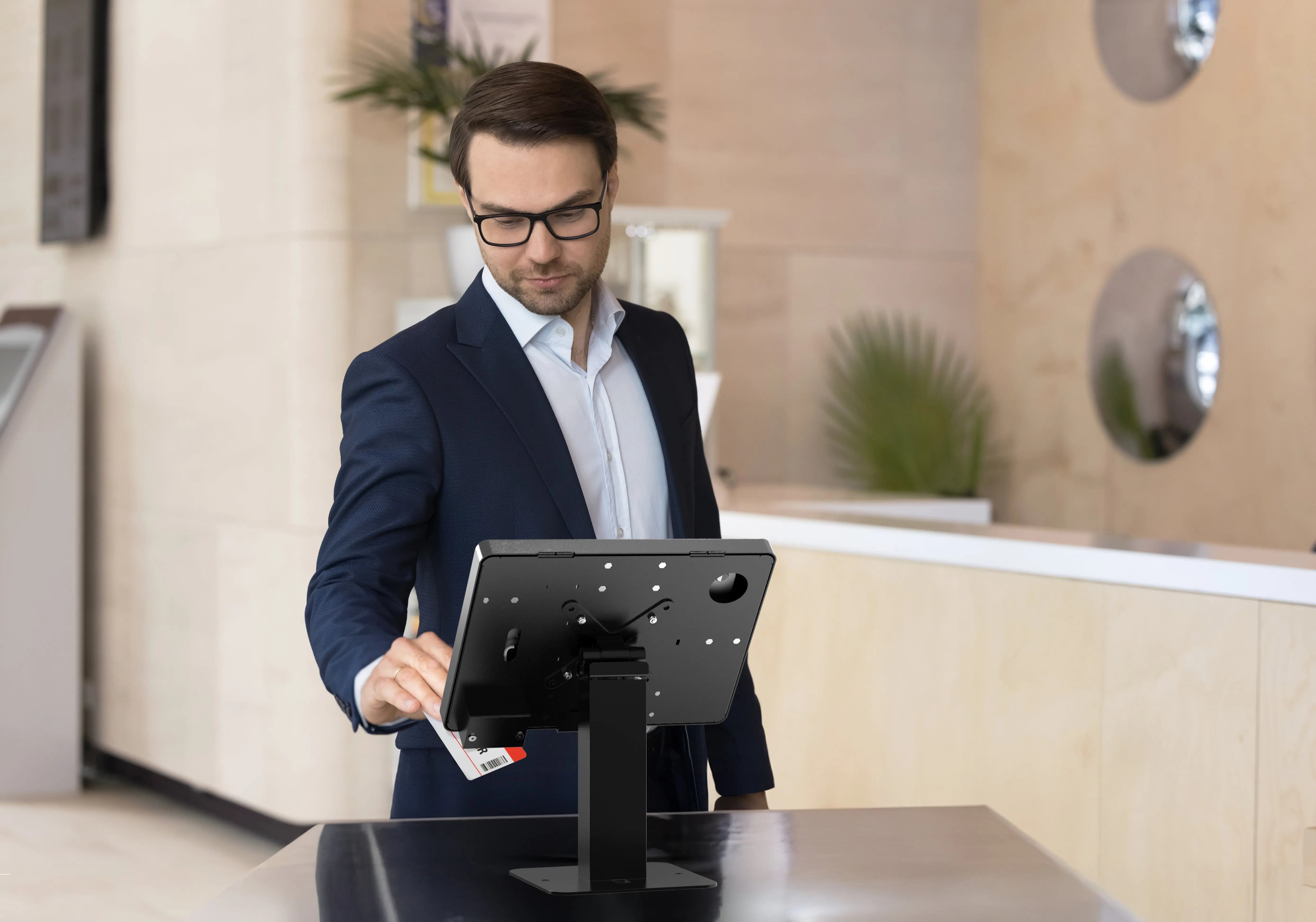 Honeywell 2D Barcode Scanner with Rotating Desk Mount & Security Enclosure - White | Ideal for Retail POS, Warehouse Inventory & Office Use
