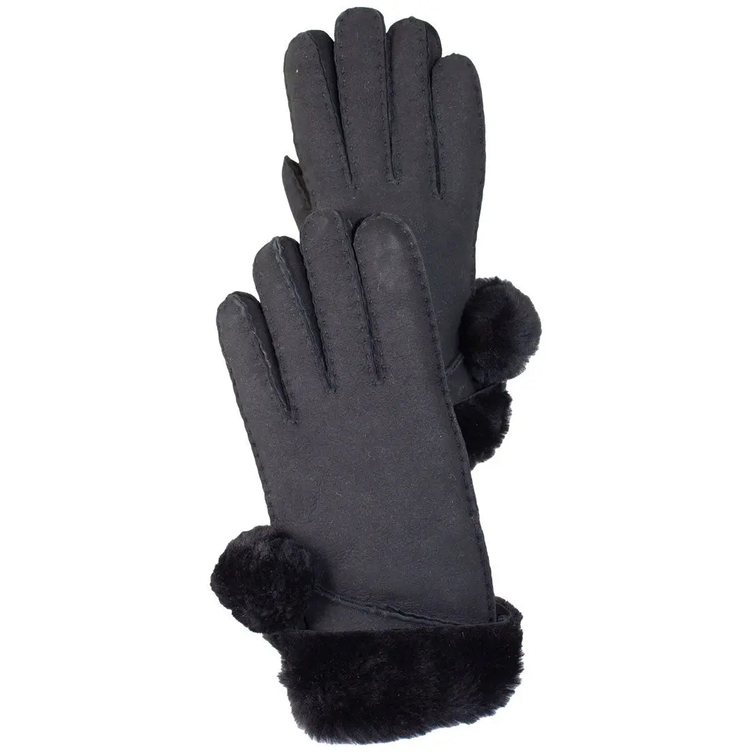 BOL Women's Pompom Hand-Stitched Merino Sheepskin Gloves - Soft Winter Warm Gloves for Women, Fashionable & Cozy Cold Weather Accessories - Perfect for Snow Days, Outdoor Activities & Holiday Gifts
